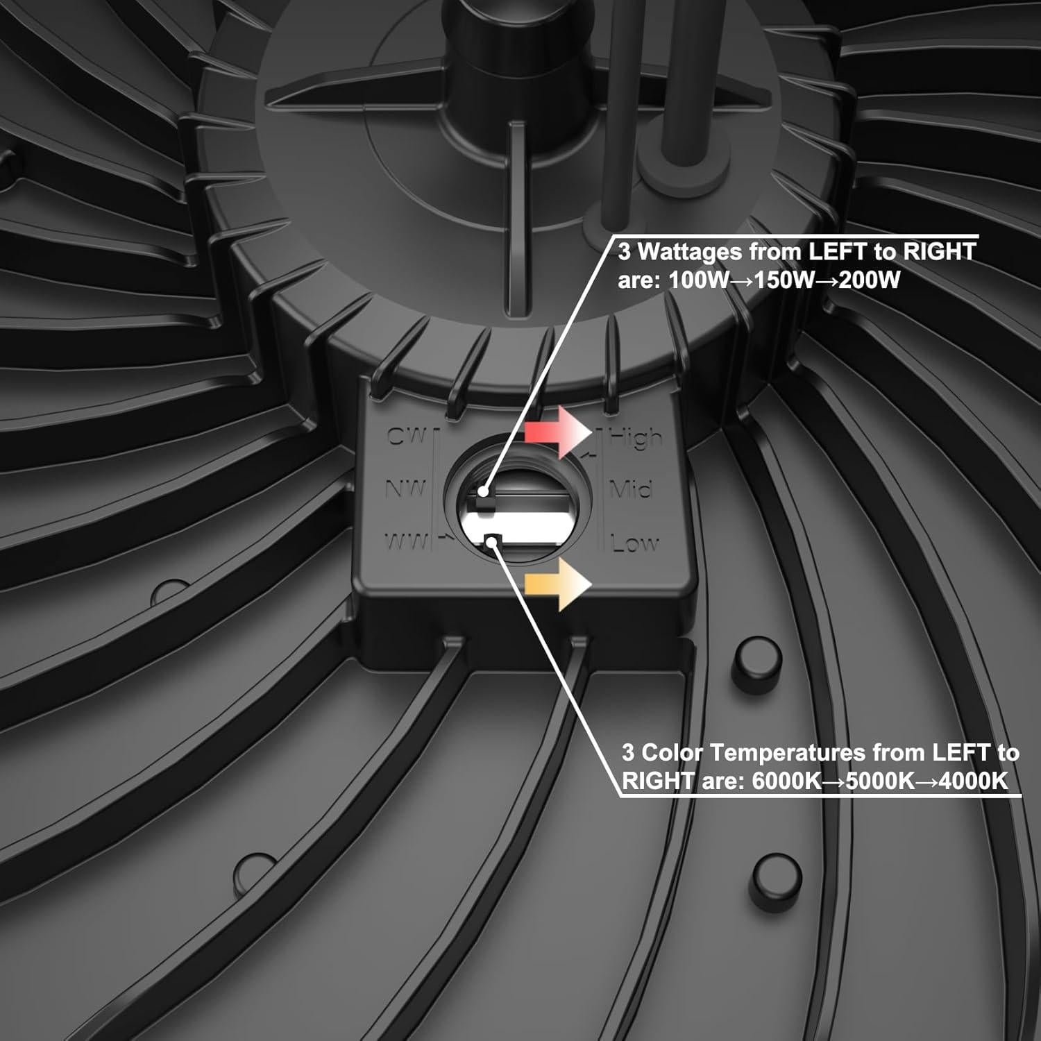 Luz LED Alta Bahía Hylele 200W 6000K Regulable Paquete 5