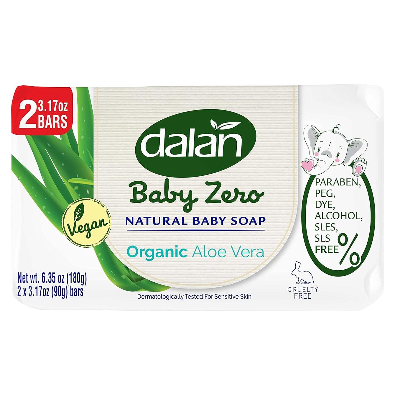 Jabón Natural para Bebés Dalan Aloe Vera 90g (2 Paquetes)
