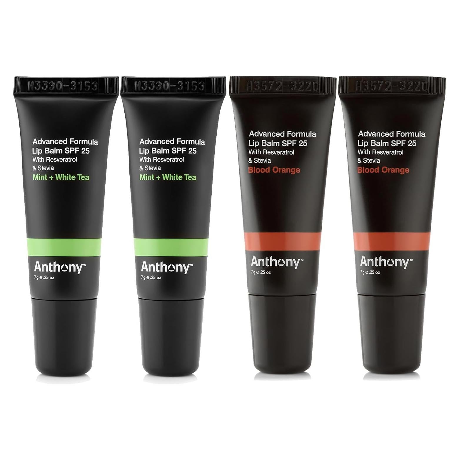 Bálsamo Labial Anthony 25 SPF 4-Pack - Hidratante con Té Verde