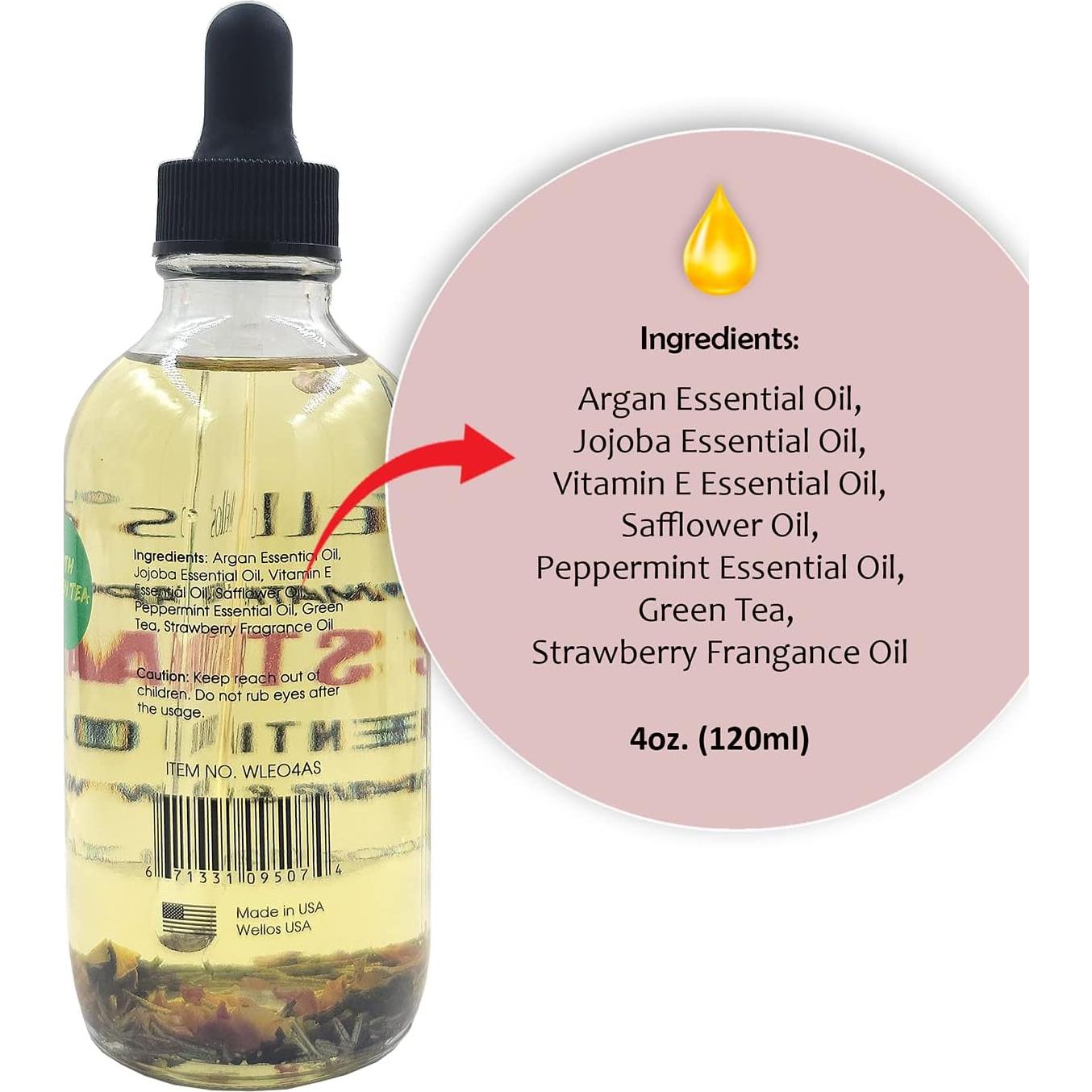 Aceite Esencial de Argán y Fresa Wellos 120ml - Aromaterapia