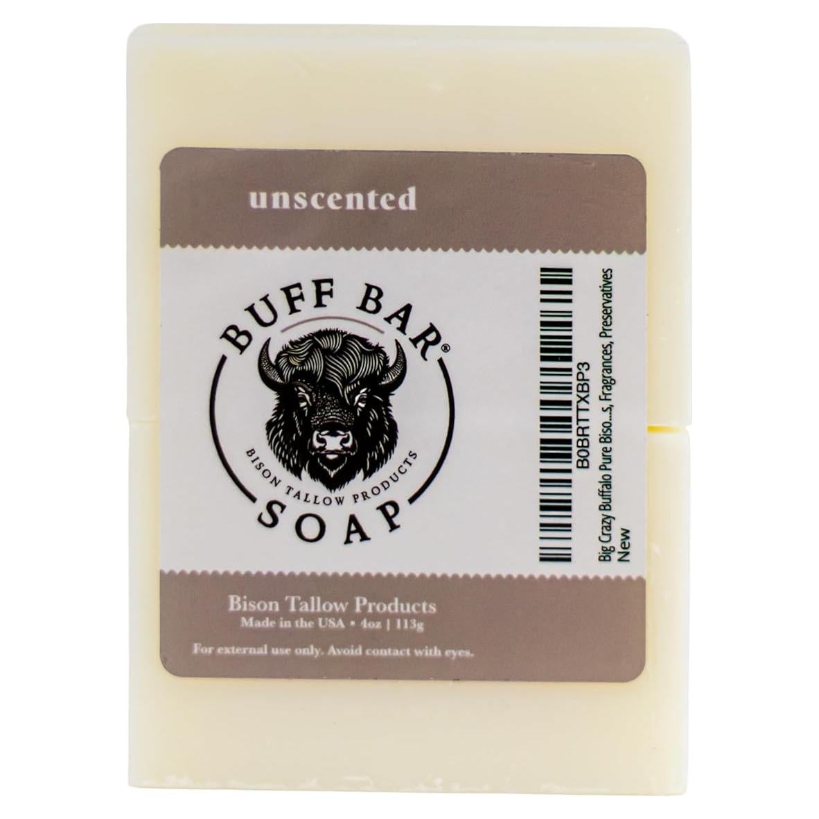 Jabón Buff Bar de Grasa de Bisonte Sin Fragancia - 2 Unidades