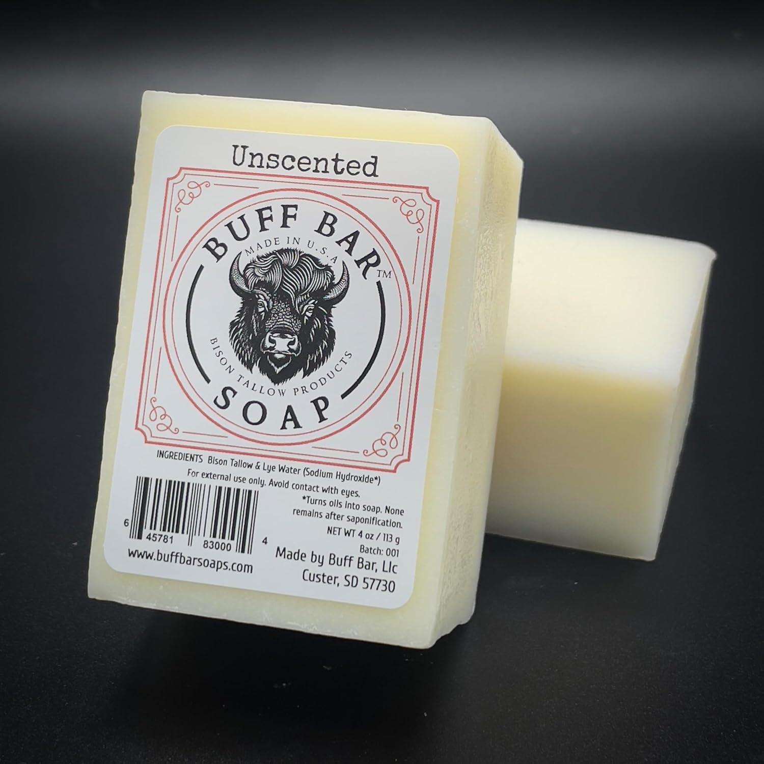 Jabón Buff Bar de Grasa de Bisonte Sin Fragancia - 2 Unidades