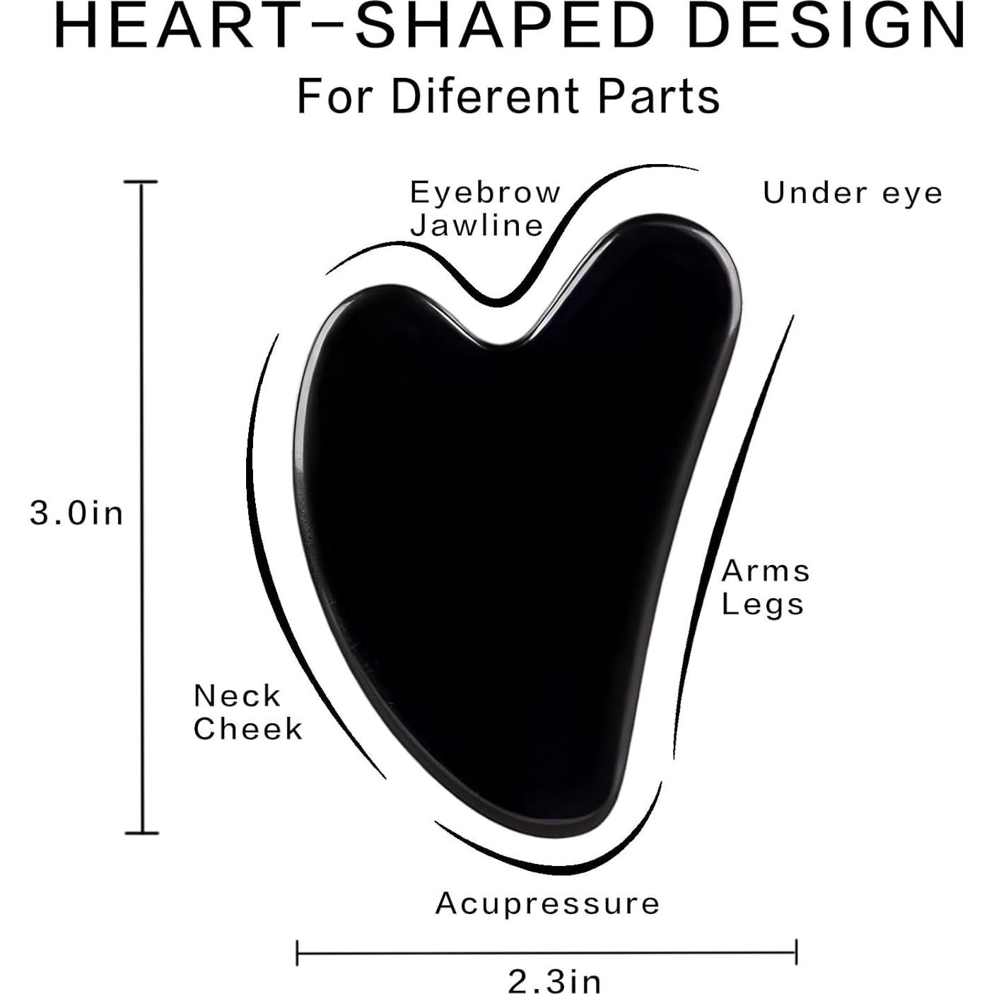 Herramienta Gua Sha Facial Obsidiana Negra FUIYOOCEN 7.79cm