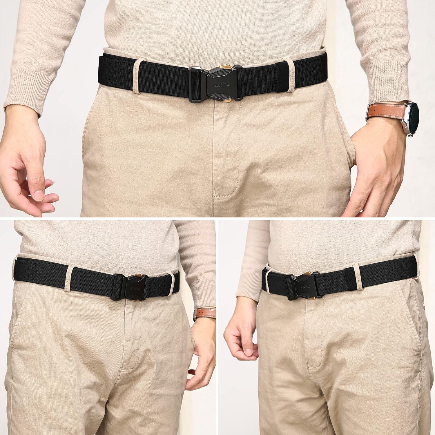 Cinturón Táctico Nylon Elástico Liberación Rápida Negro M