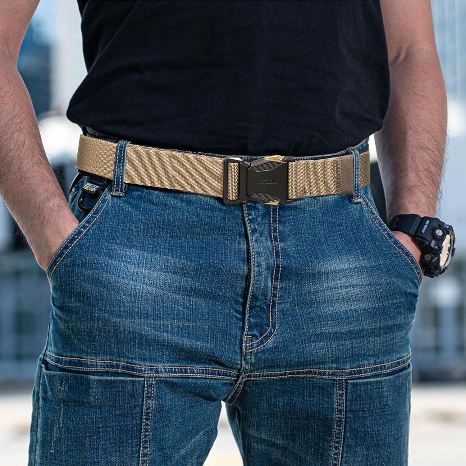 Cinturón Táctico Nylon Elástico Liberación Rápida Negro M