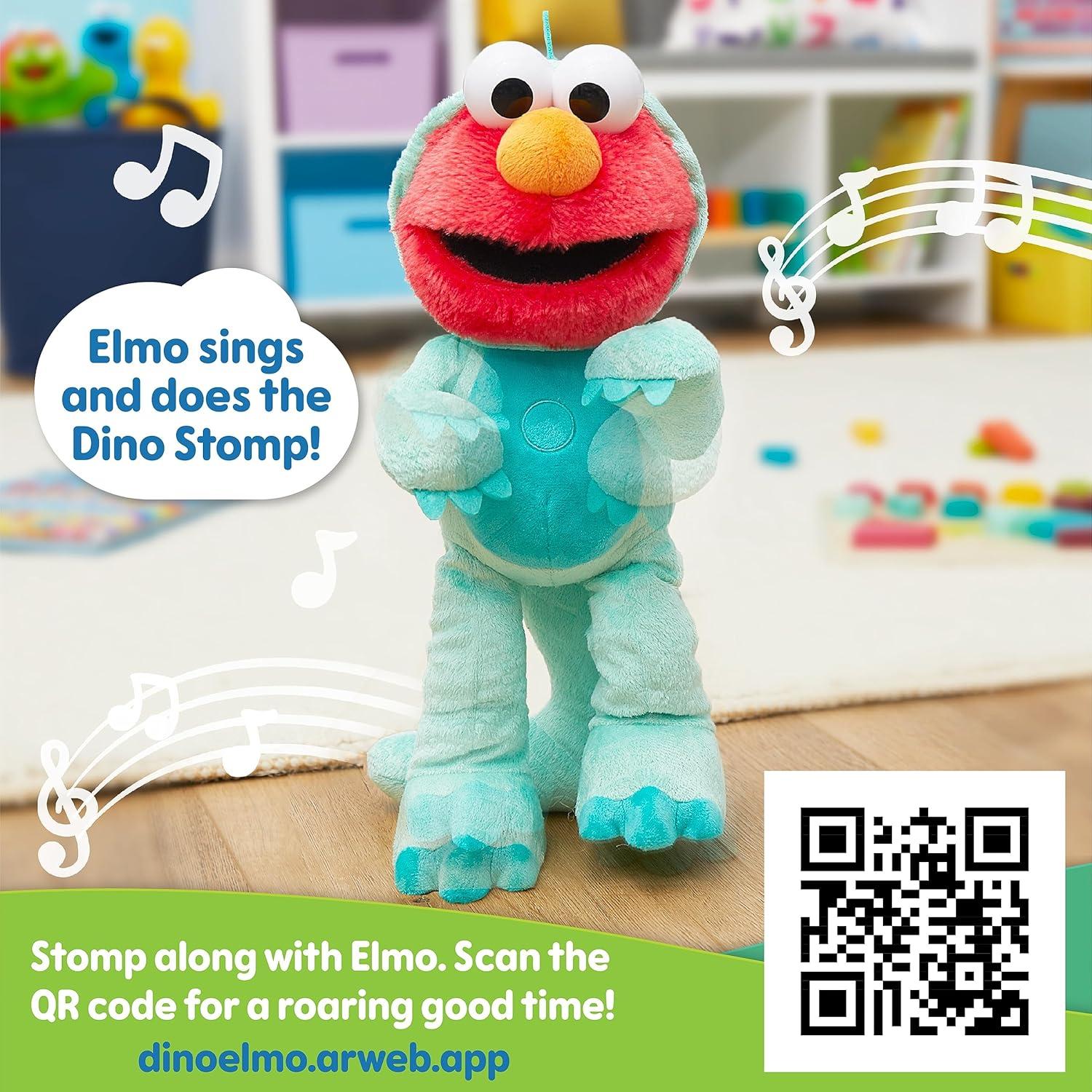 Peluche Elmo Dino Stomp 33 cm Just Play Canta y Baila