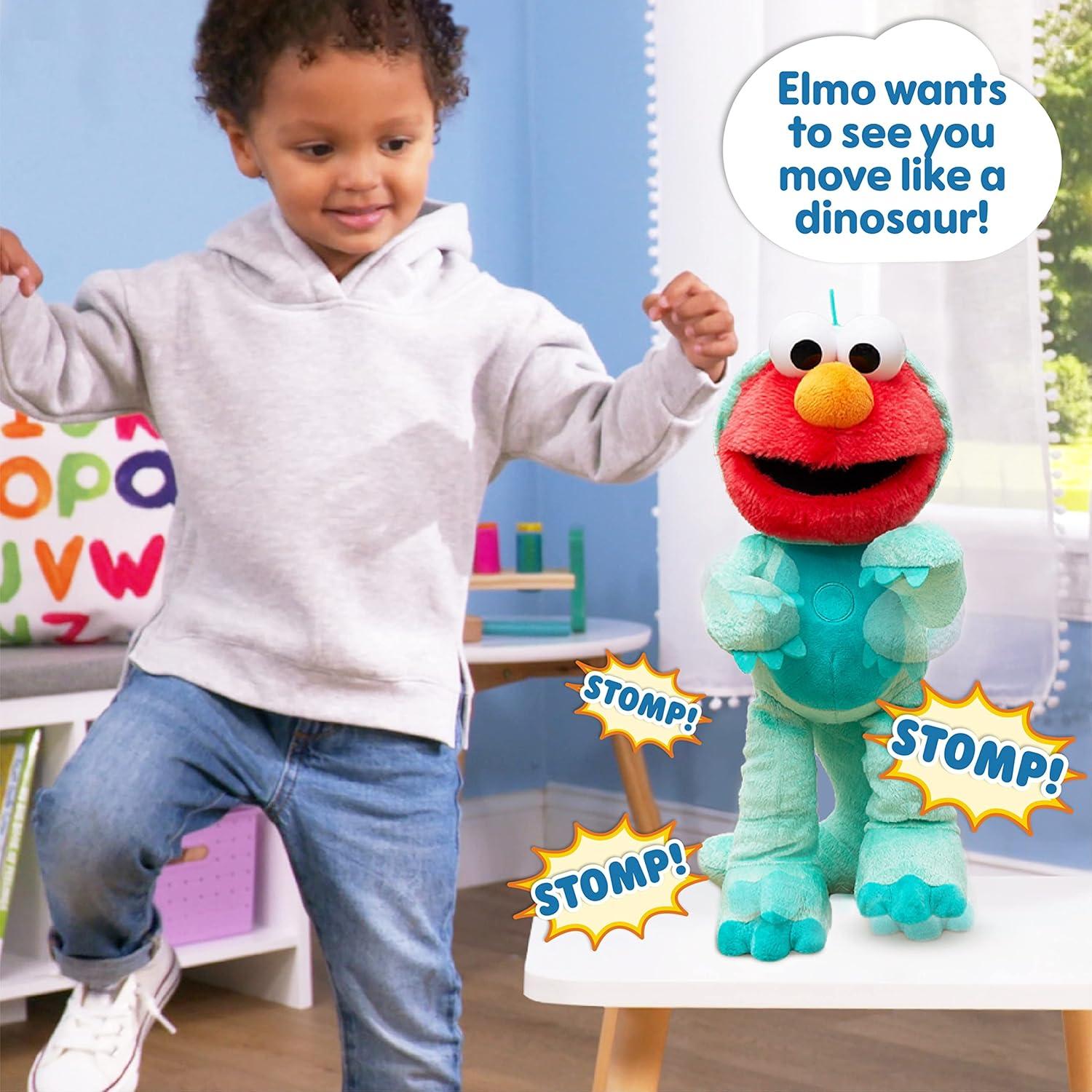 Peluche Elmo Dino Stomp 33 cm Just Play Canta y Baila