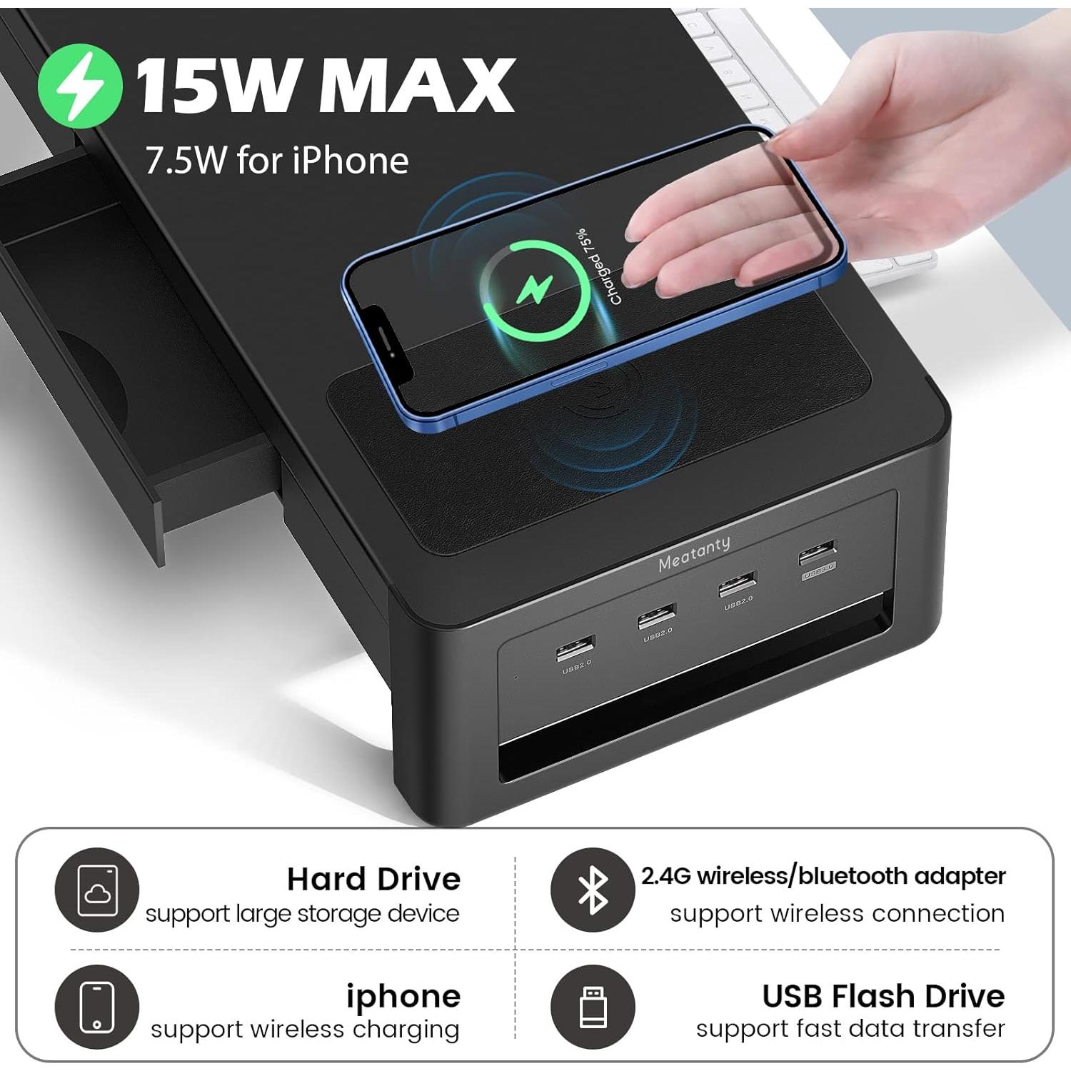 Soporte para Monitor Meatanty 3 en 1 con Cargador USB