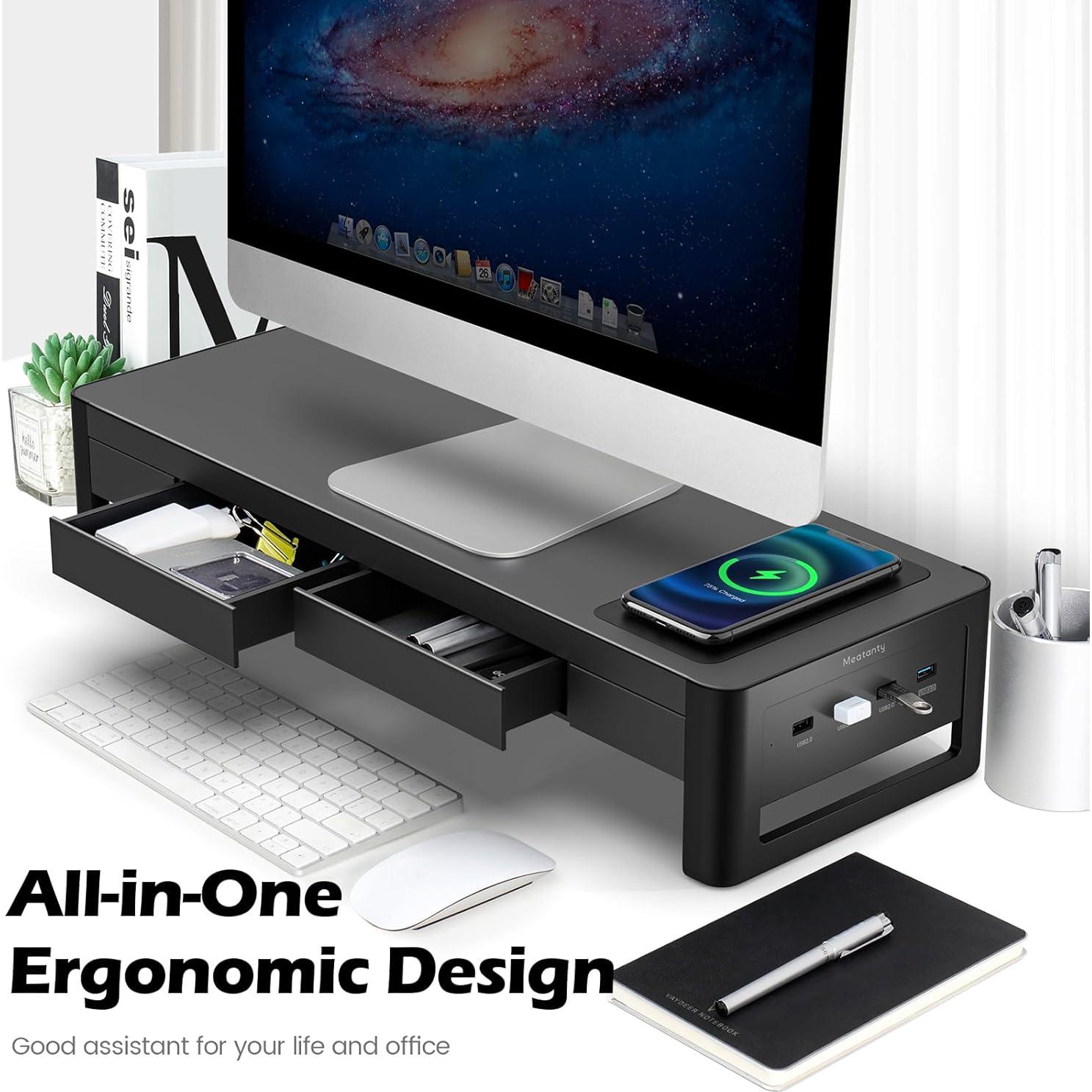 Soporte para Monitor Meatanty 3 en 1 con Cargador USB