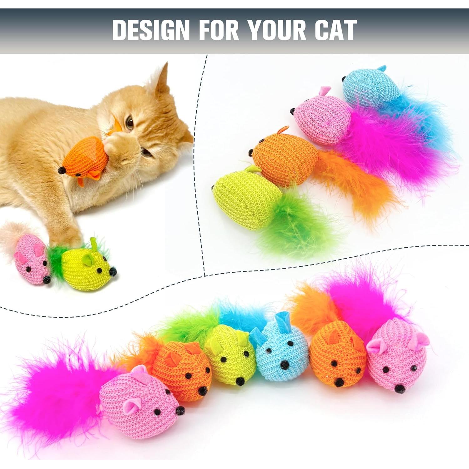 Juguetes Interactivos para Gatos SUPERPAWS - 12 Piezas con Hierba Gatera