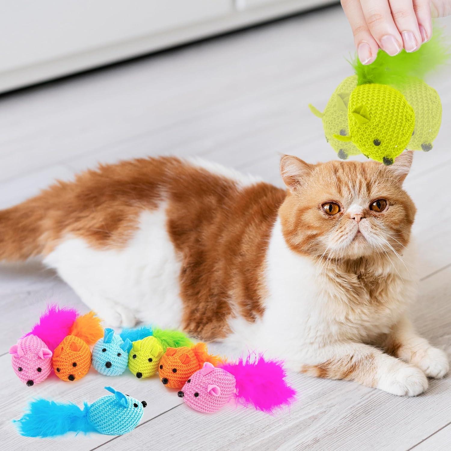 Juguetes Interactivos para Gatos SUPERPAWS - 12 Piezas con Hierba Gatera