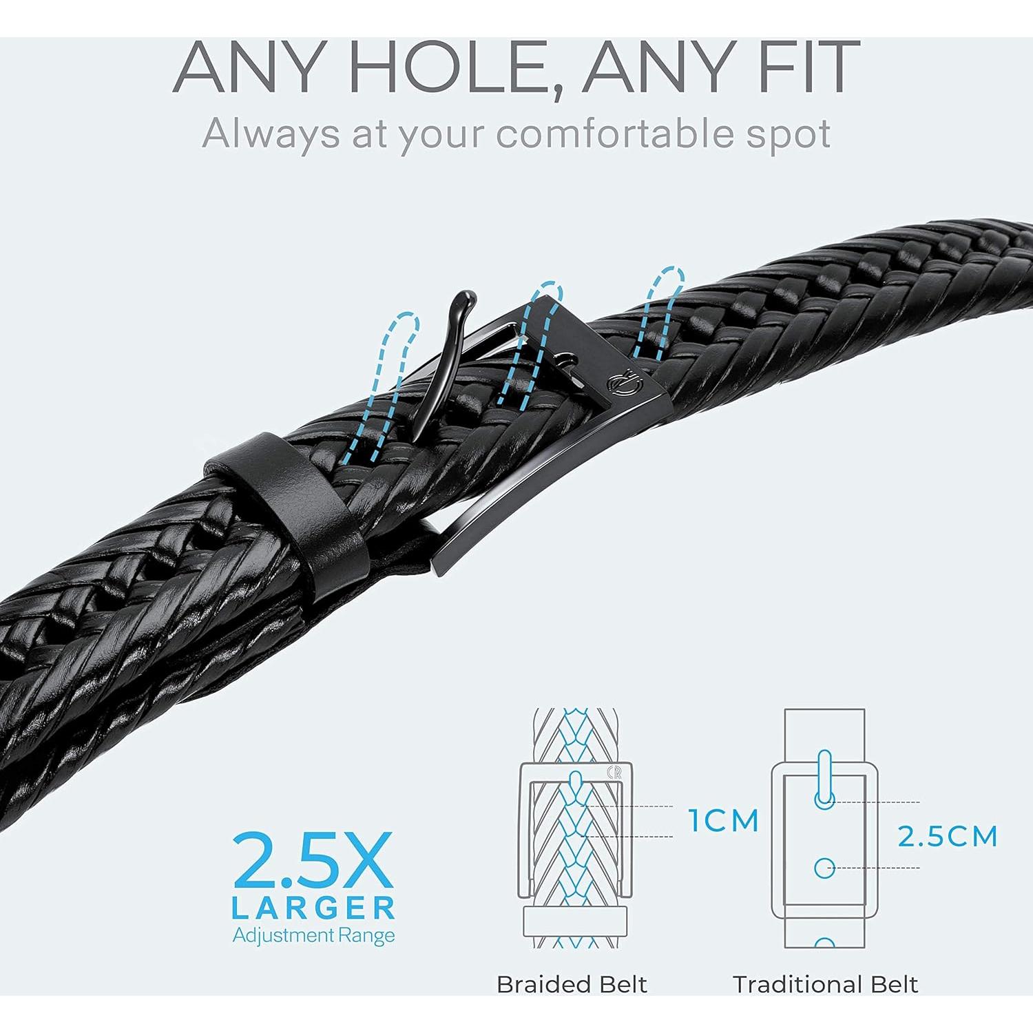 Cinturón de Cuero Trenzado CHAOREN para Hombres 2,86 cm