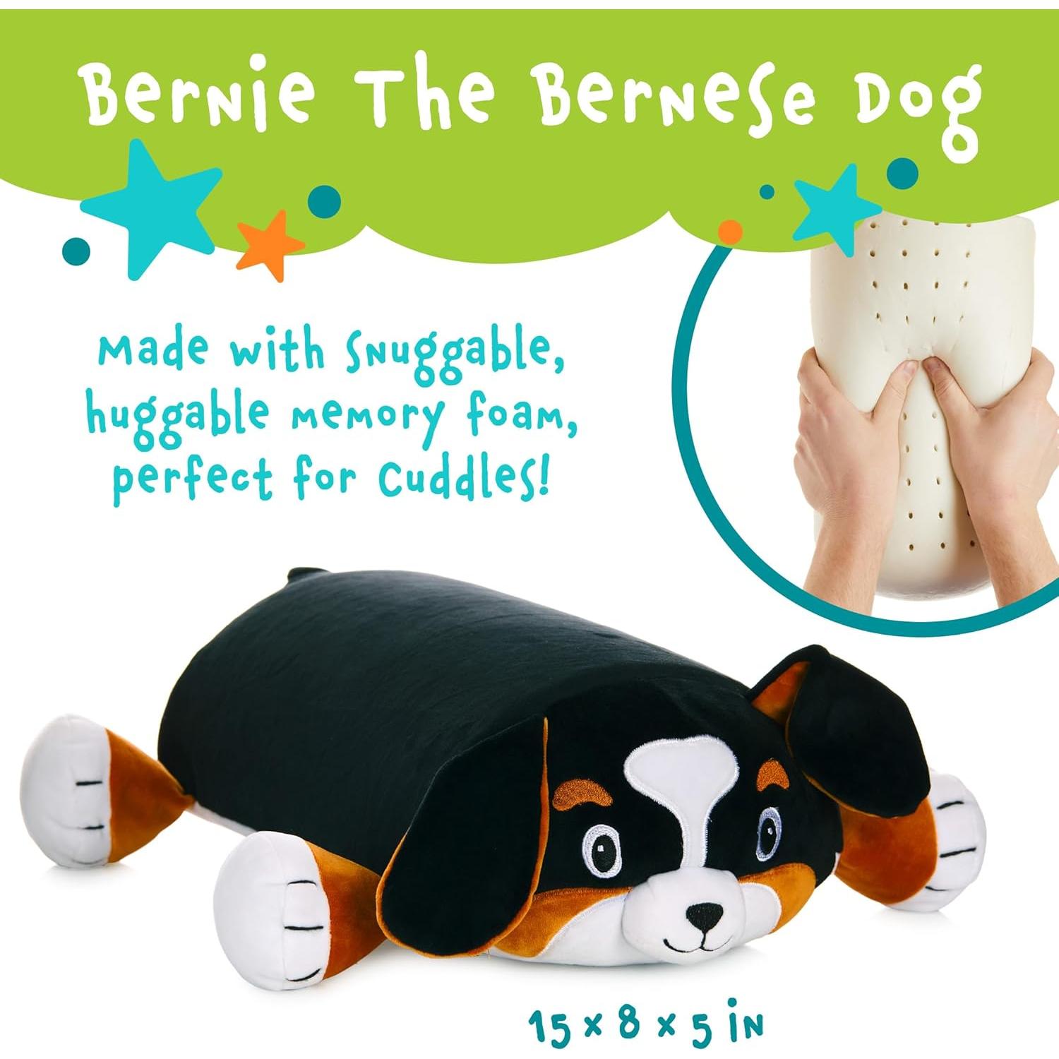 Almohada de Espuma de Memoria Bernie el Perro 15" con Diario