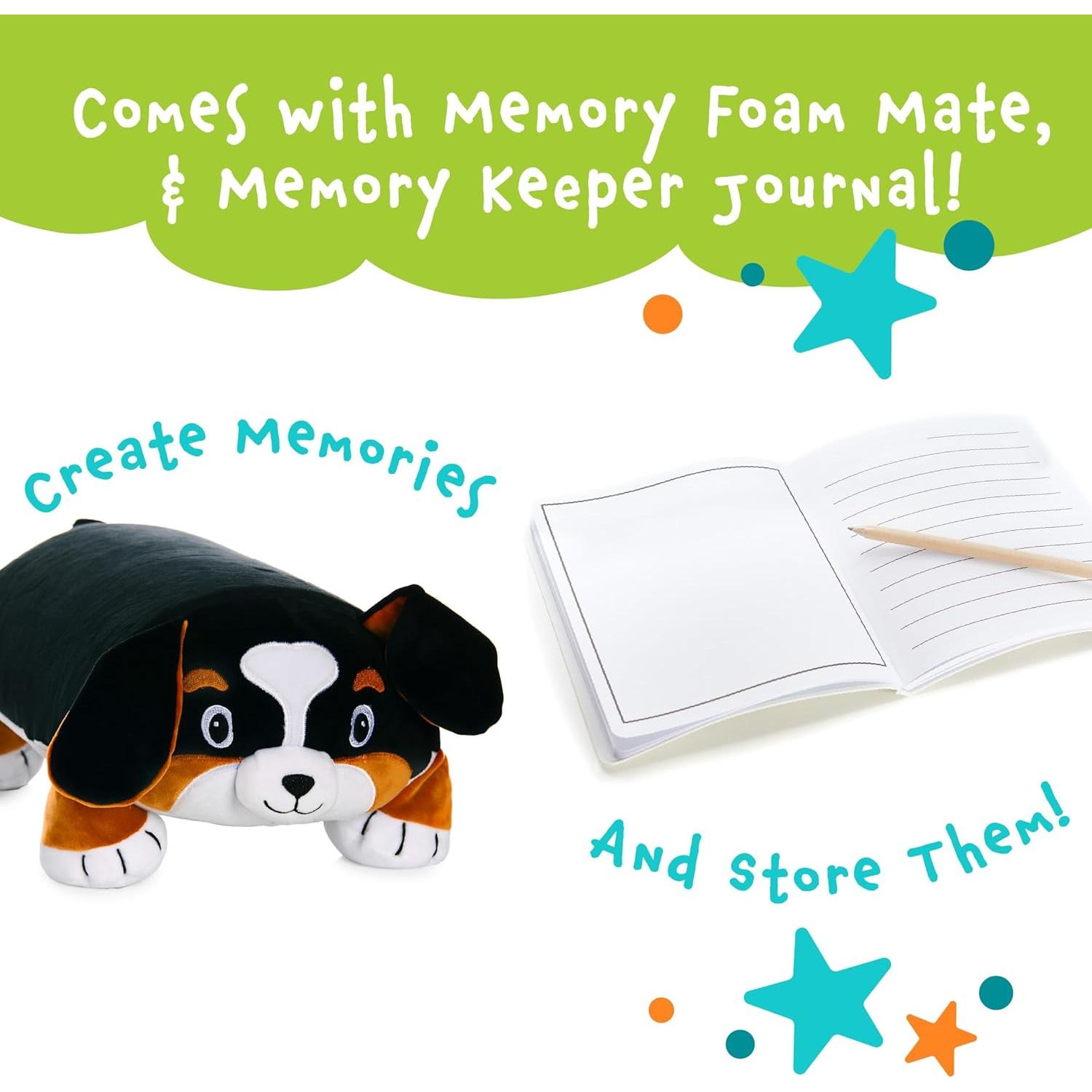 Almohada de Espuma de Memoria Bernie el Perro 15" con Diario