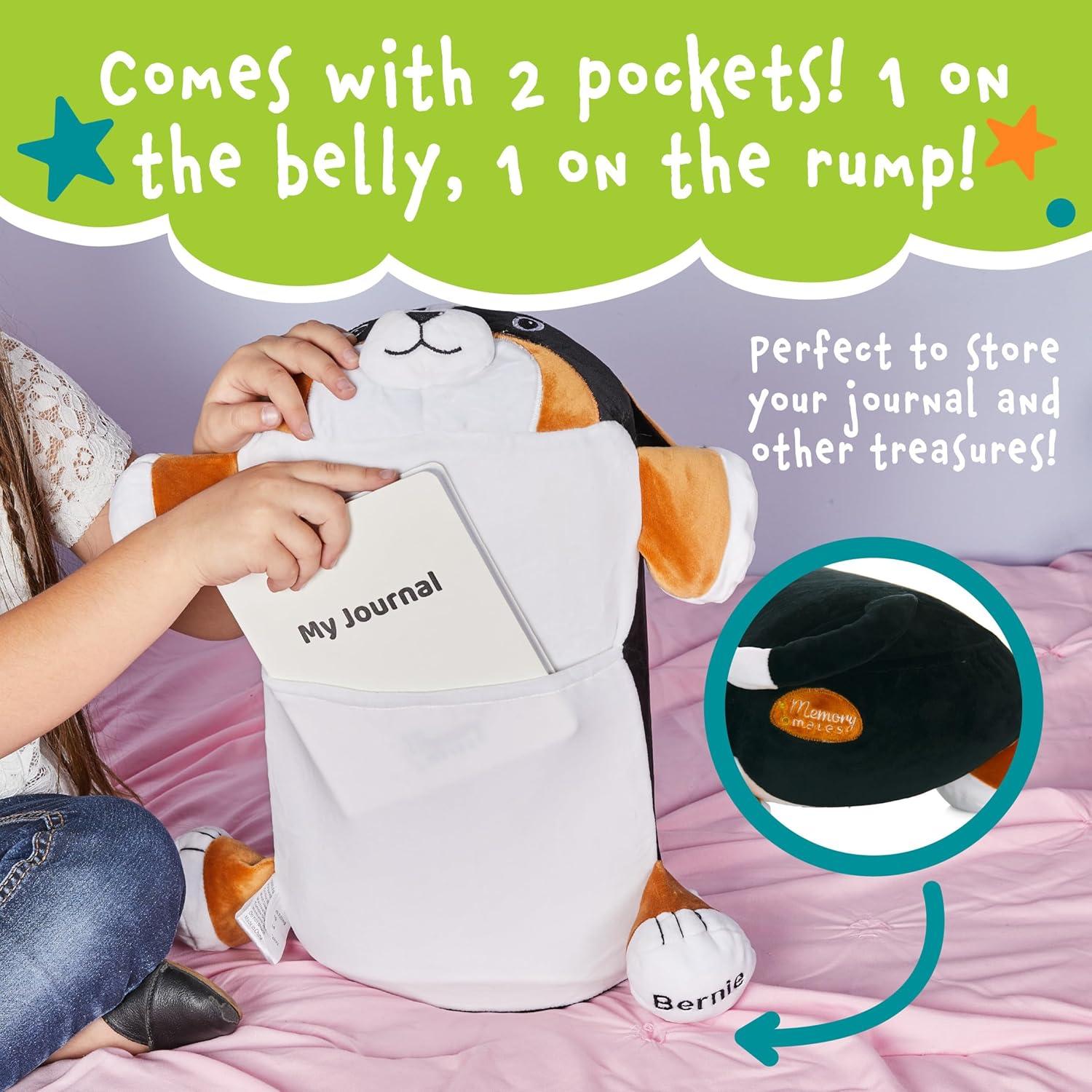 Almohada de Espuma de Memoria Bernie el Perro 15" con Diario