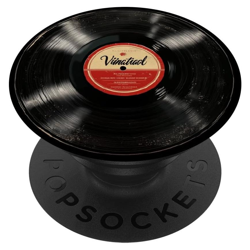 PopGrip Adhesivo Reproductor de Vinilo PopSockets Negro