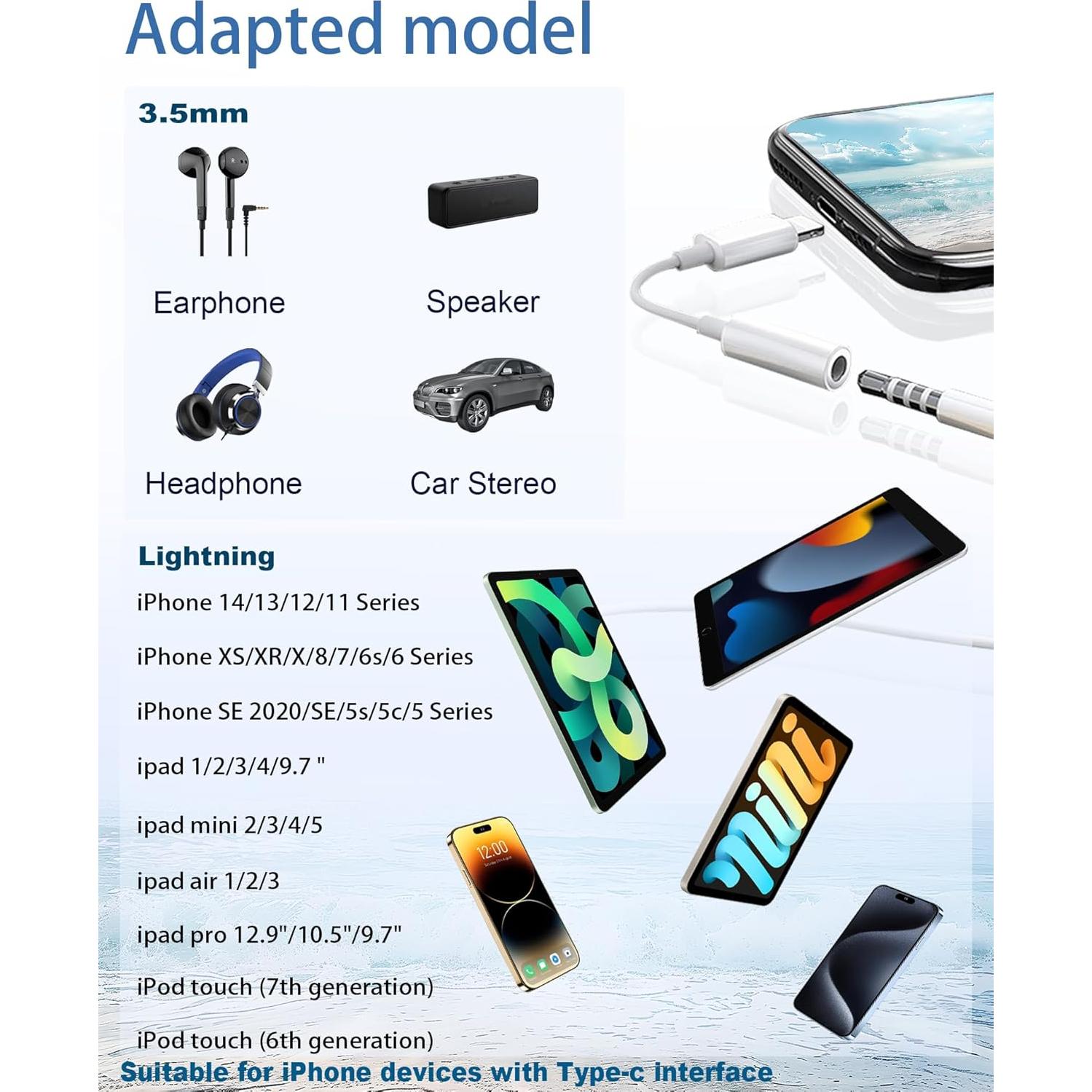 Adaptador Lightning a 3.5mm Fonestuff 2 Pack para iPhone