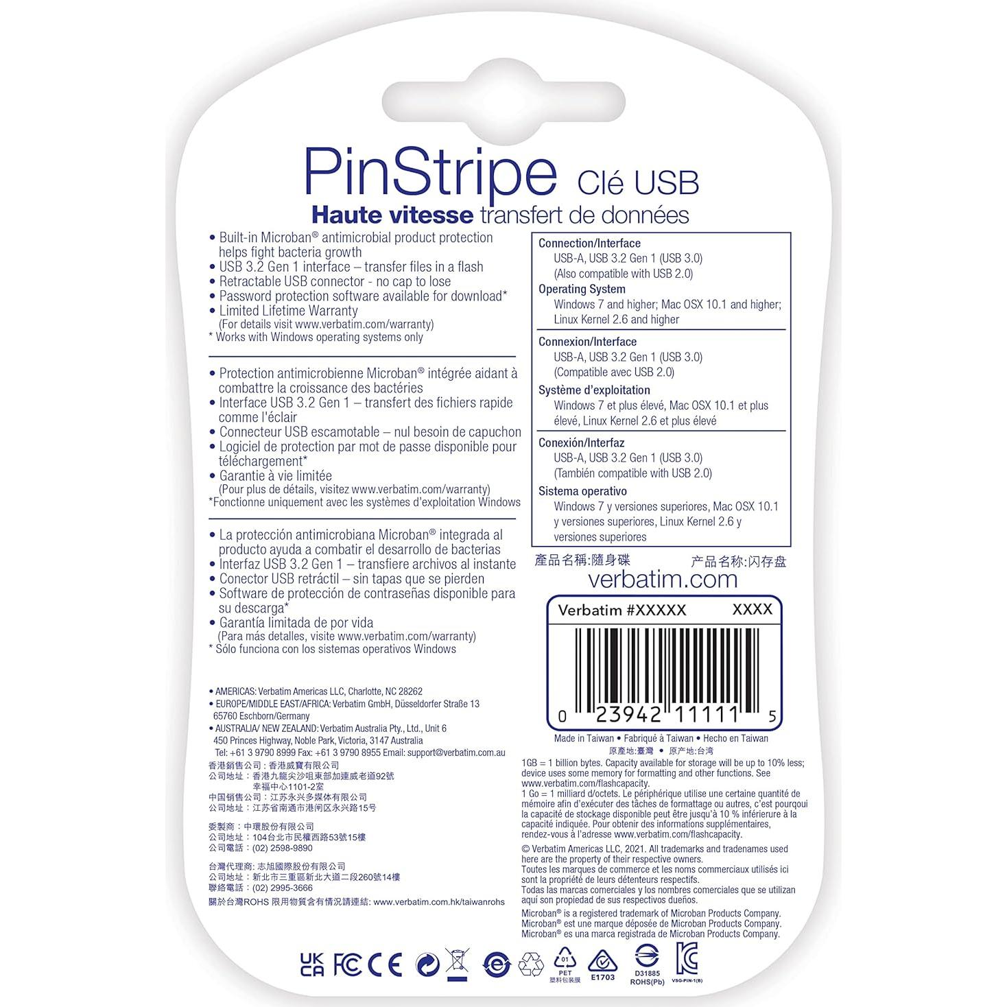 Pendrive Verbatim 32GB USB 3.2 Gen 1 Retráctil Negro