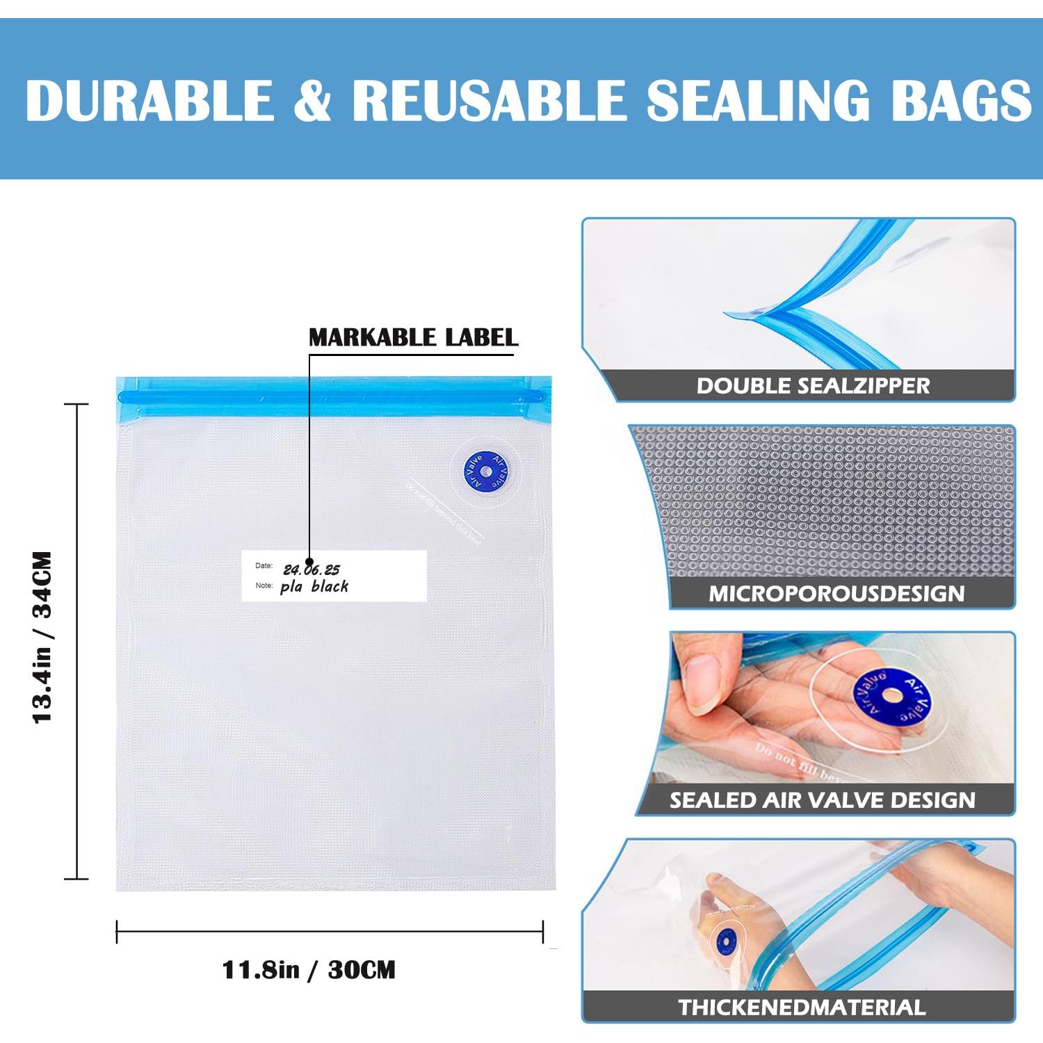 Kit de Bolsas de Almacenamiento al Vacío TIOPY 10 Piezas 30x34cm