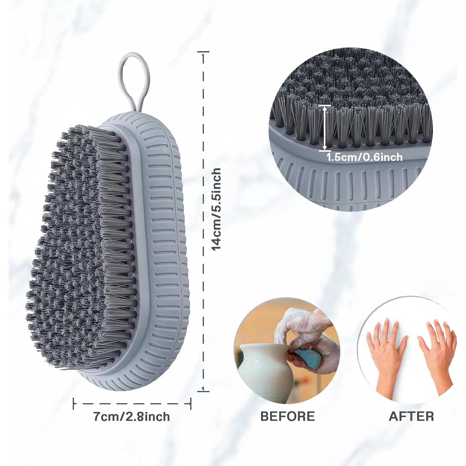 Cepillo de Uñas VWMYQ Gris Dureza Pesada Cerdas Rígidas