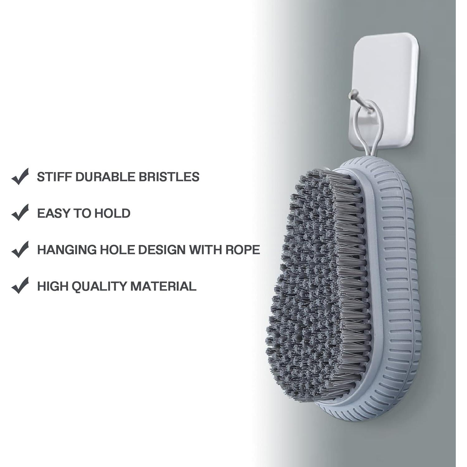 Cepillo de Uñas VWMYQ Gris Dureza Pesada Cerdas Rígidas