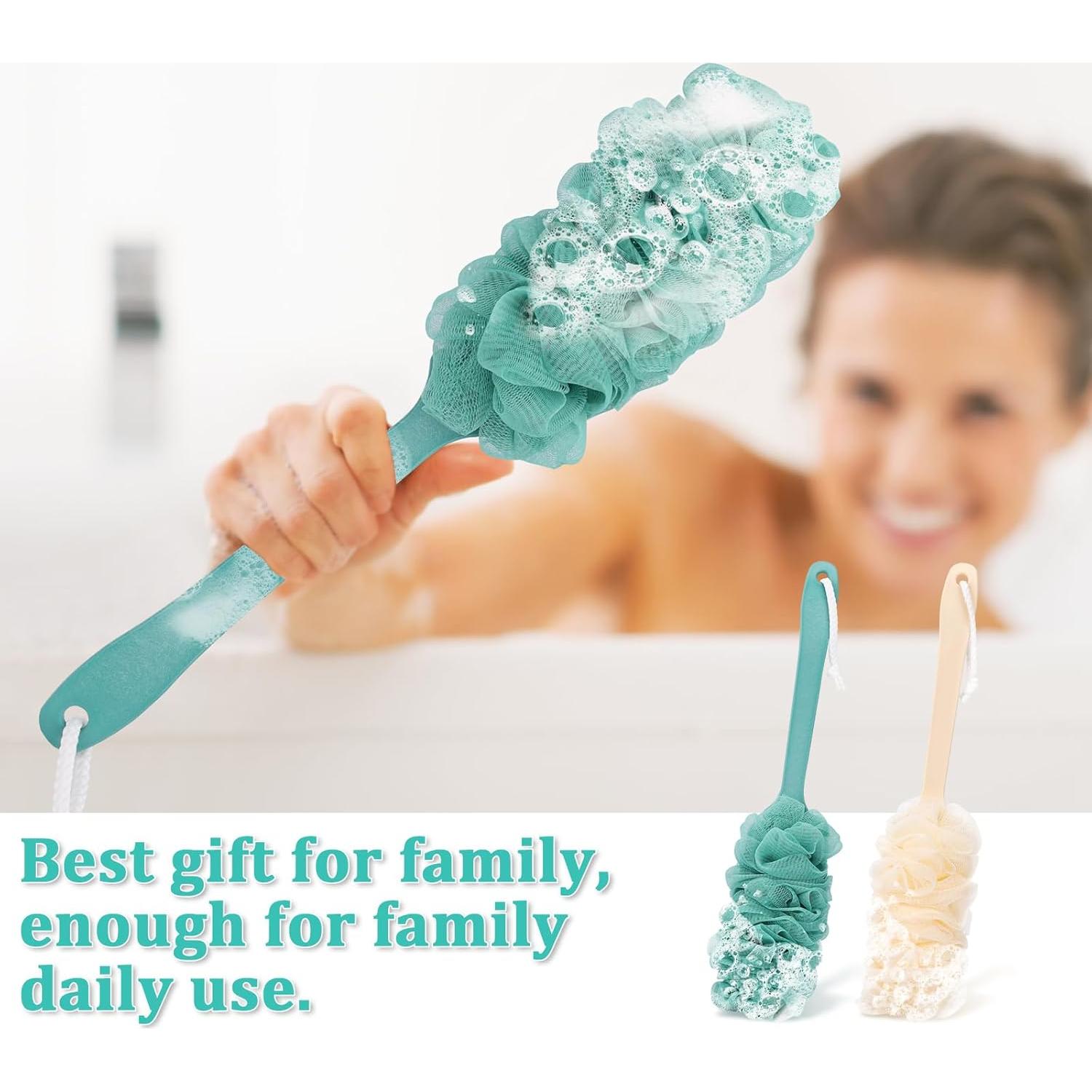 Esponja de Espalda con Mango Largo NICEMOVIC 43 cm Beige y Verde