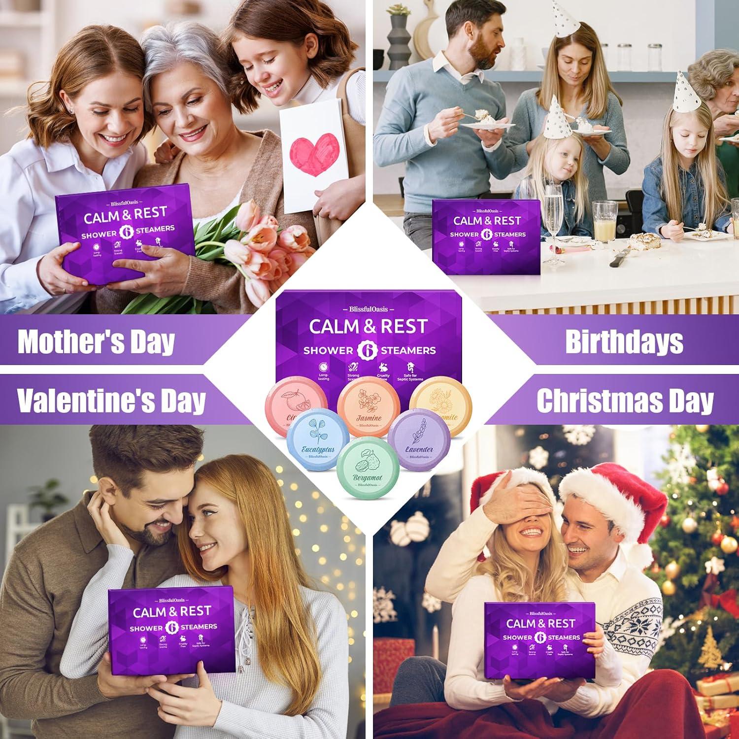 Bombas de Vapor para Ducha BlissfulOasis 6 Piezas Fragancias Naturales