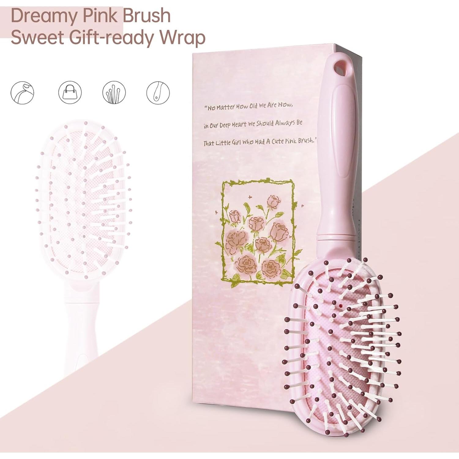 Mini Cepillo Desenredante Rosa para Niñas - Arthaxi