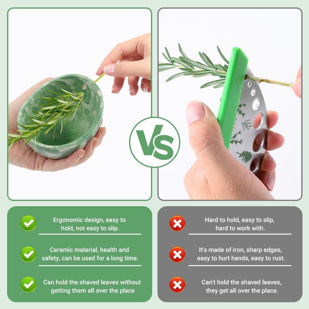 Deshojador de Hierbas de Cerámica Velarionna Verde 10cm