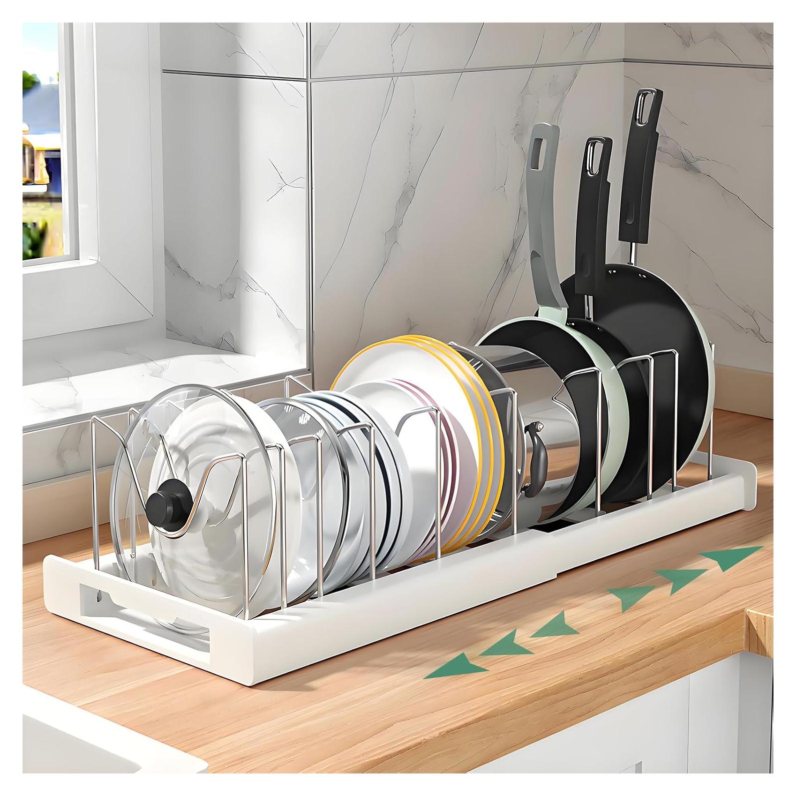 Organizador Expandible de Ollas y Sartenes KXSGKRR con 10 Divisores