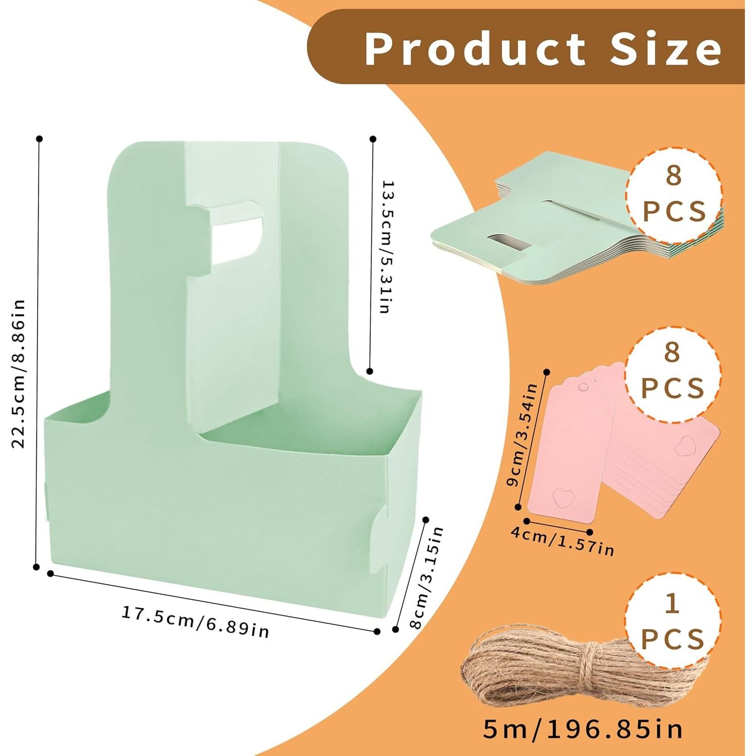 Portavasos Plegables Turmaster para 2 Tazas - Paquete de 8 Verde