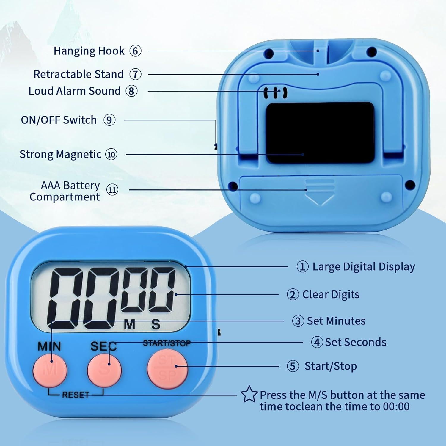 Paquete de 24 Temporizadores Digitales CZBRO Magnéticos
