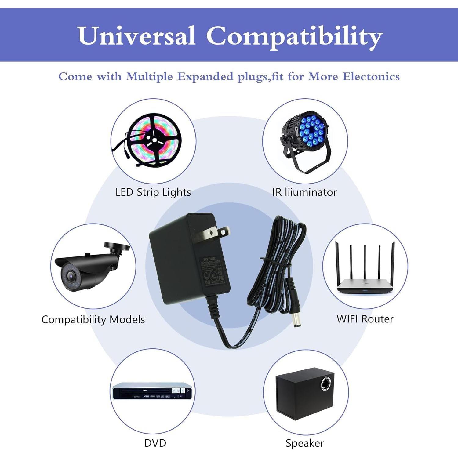 Adaptador de Alimentación Universal 5V 2A TRYTHINK 10W 9 Conectores