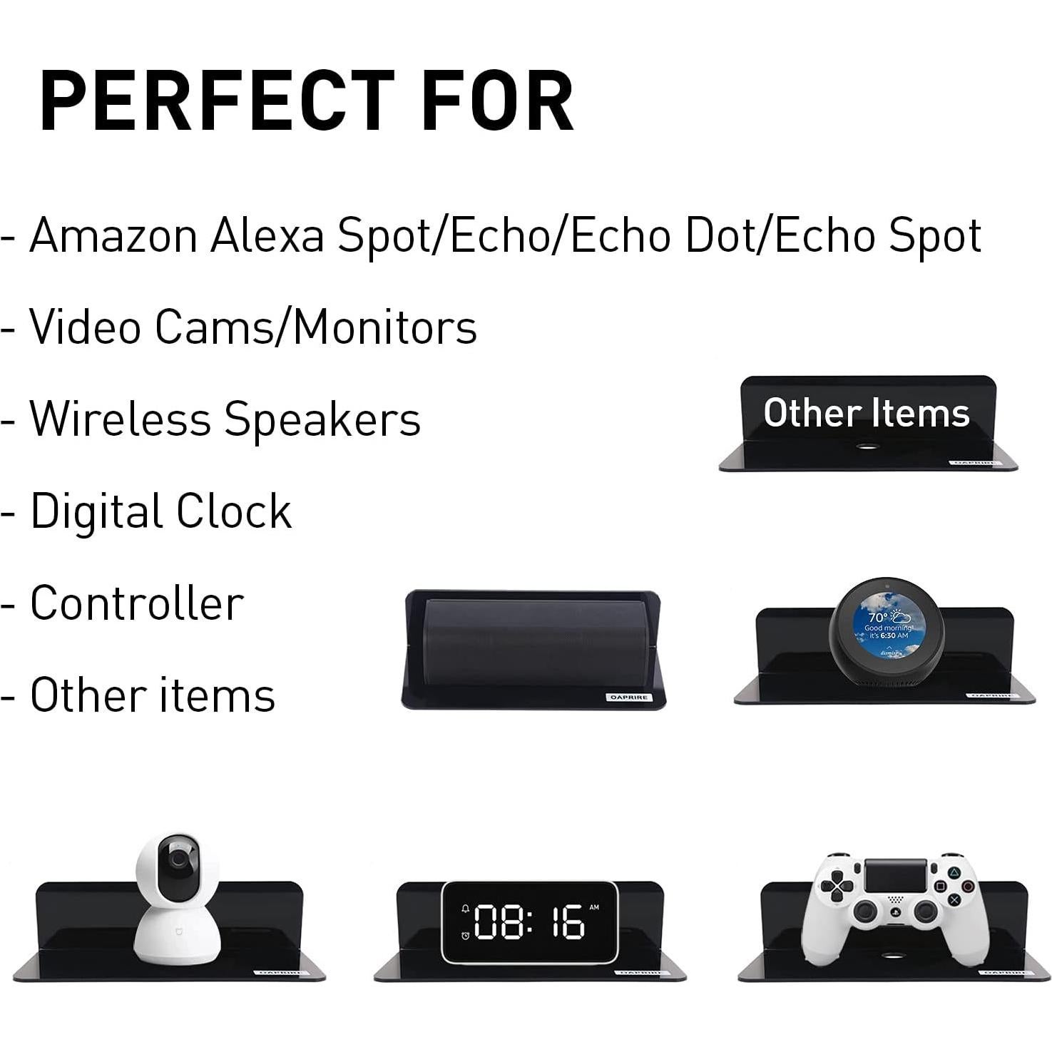 Estante Flotante Acrílico OAPRIRE - Juego de 2, 22.86x8.89cm