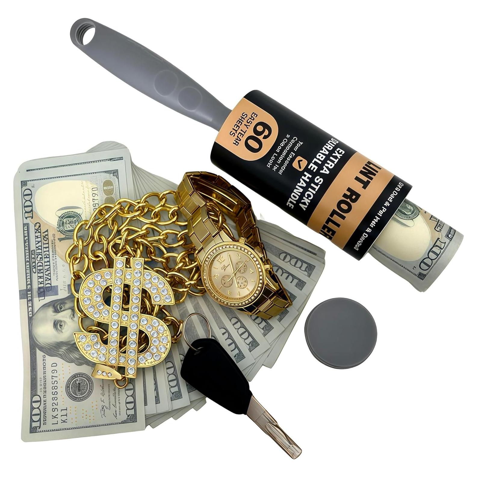 Rodillo de Pelusa 2 en 1 MyGiftHub con Compartimento Secreto Negro