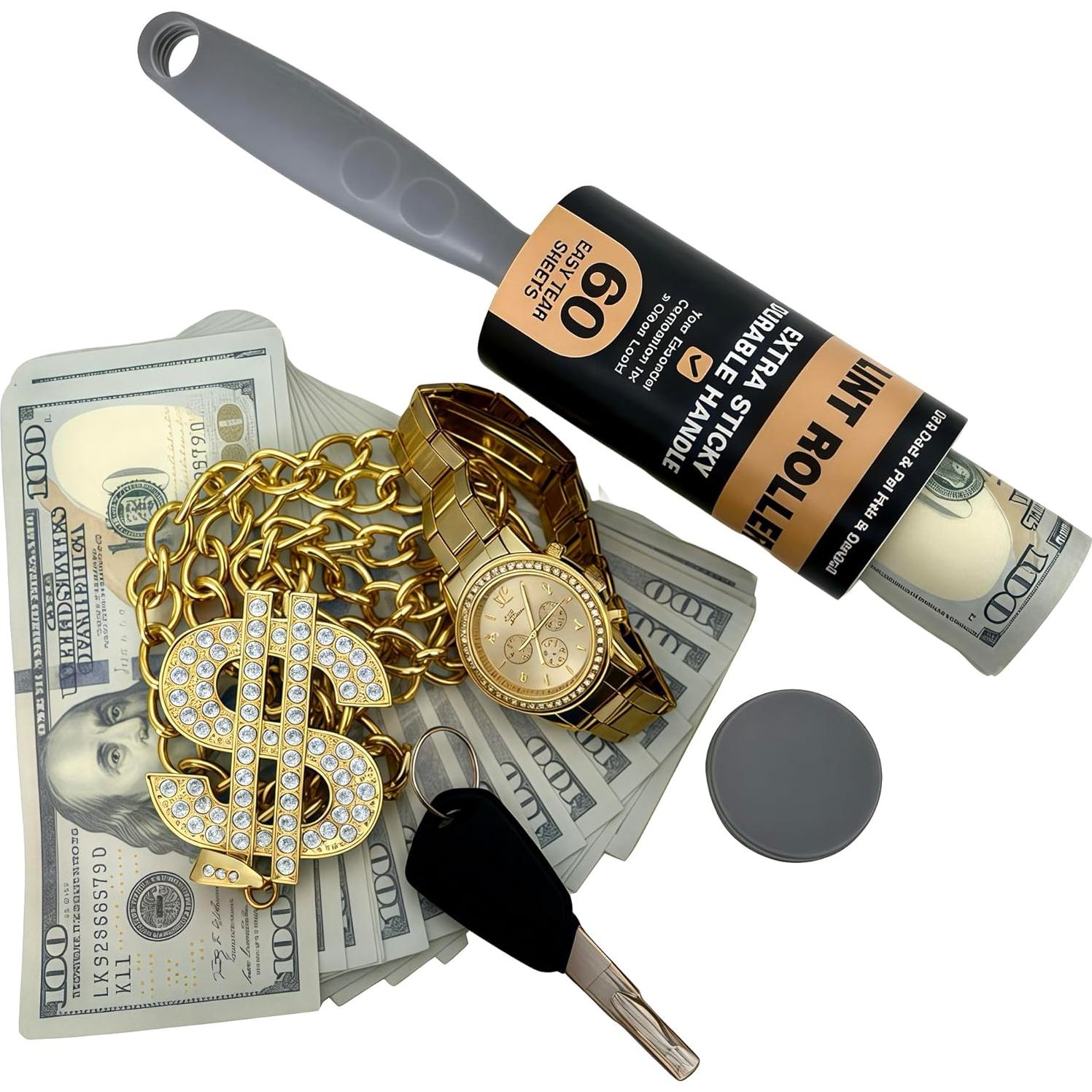 Rodillo de Pelusa 2 en 1 MyGiftHub con Compartimento Secreto Negro