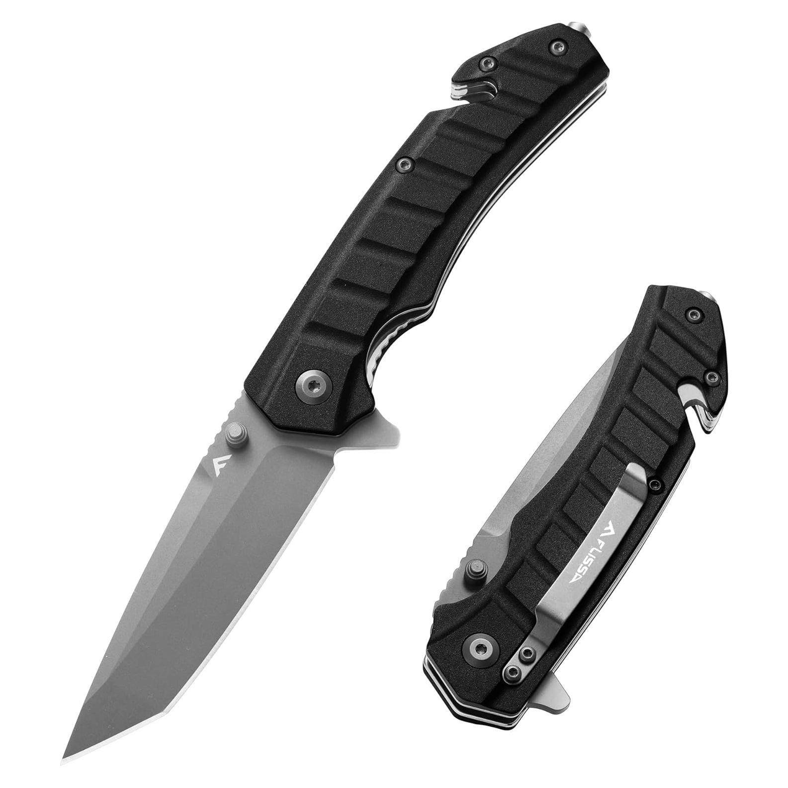 Cuchillo Plegable FLISSA con Hoja Tanto y Bloqueo de Liner