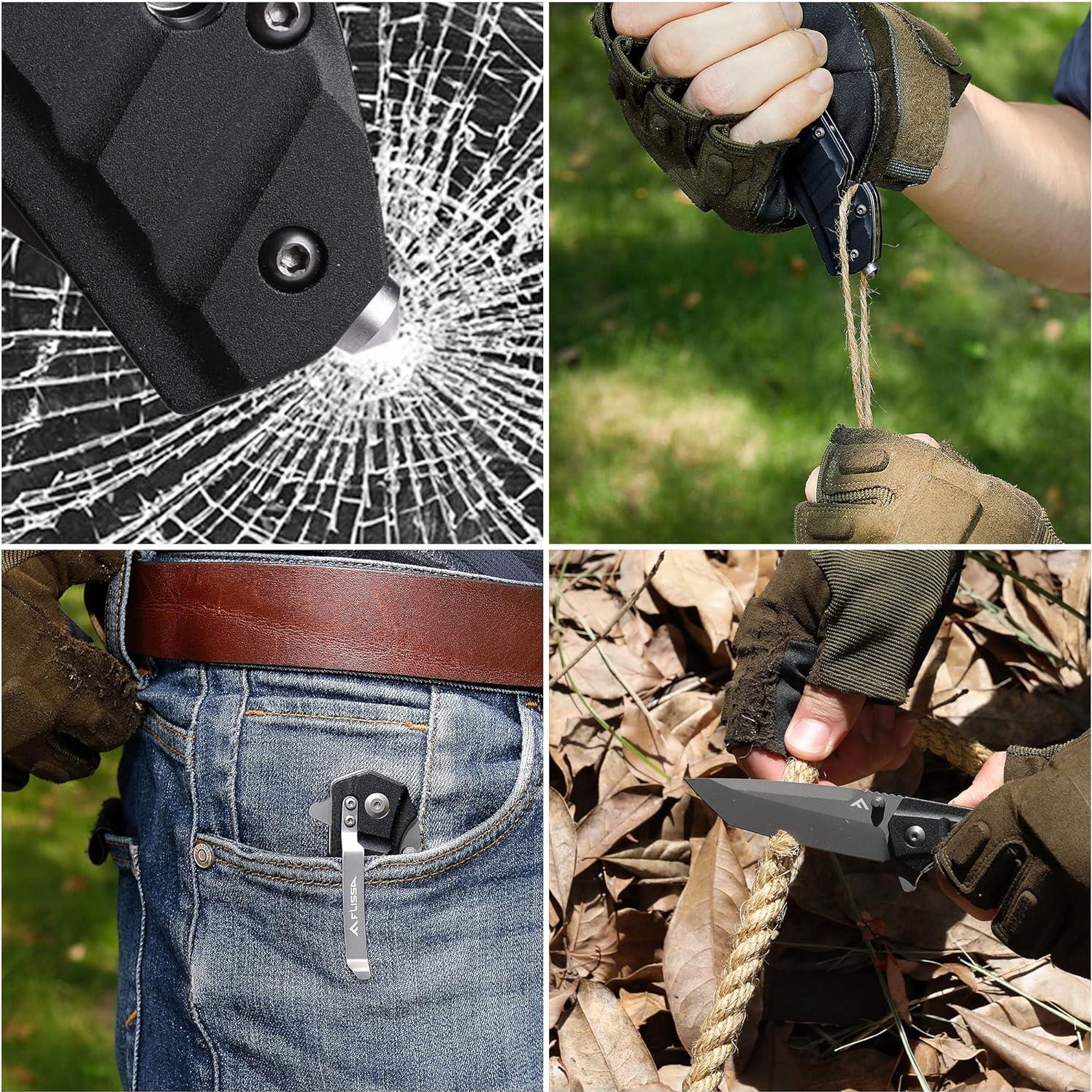 Cuchillo Plegable FLISSA con Hoja Tanto y Bloqueo de Liner