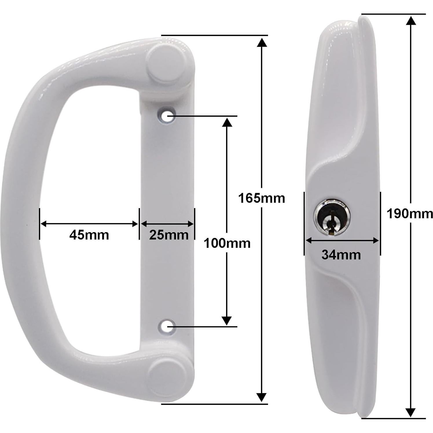 Juego de Manija de Puerta Deslizante Eockatoo con Cerradura