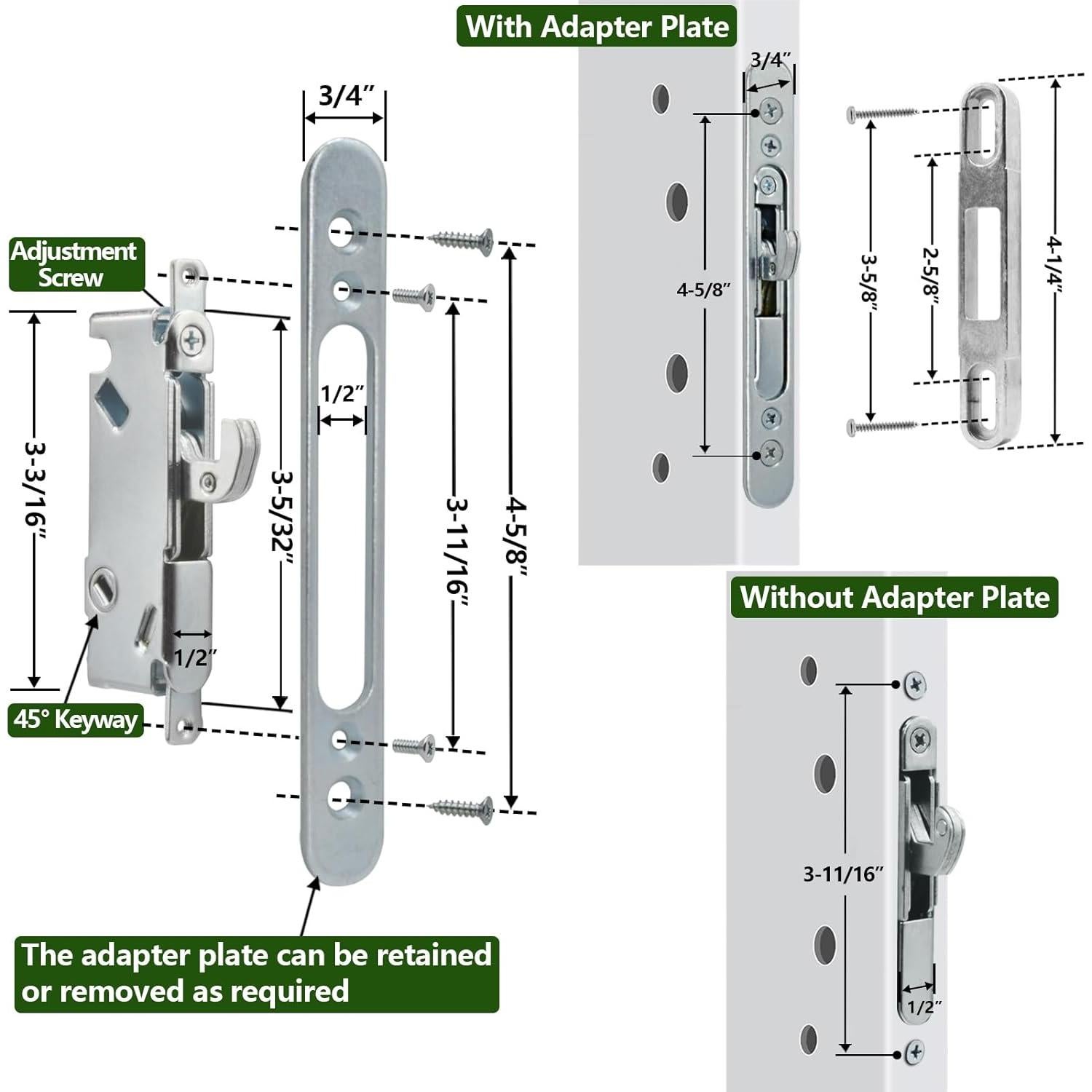 Juego de Manija de Puerta Deslizante Eockatoo con Cerradura