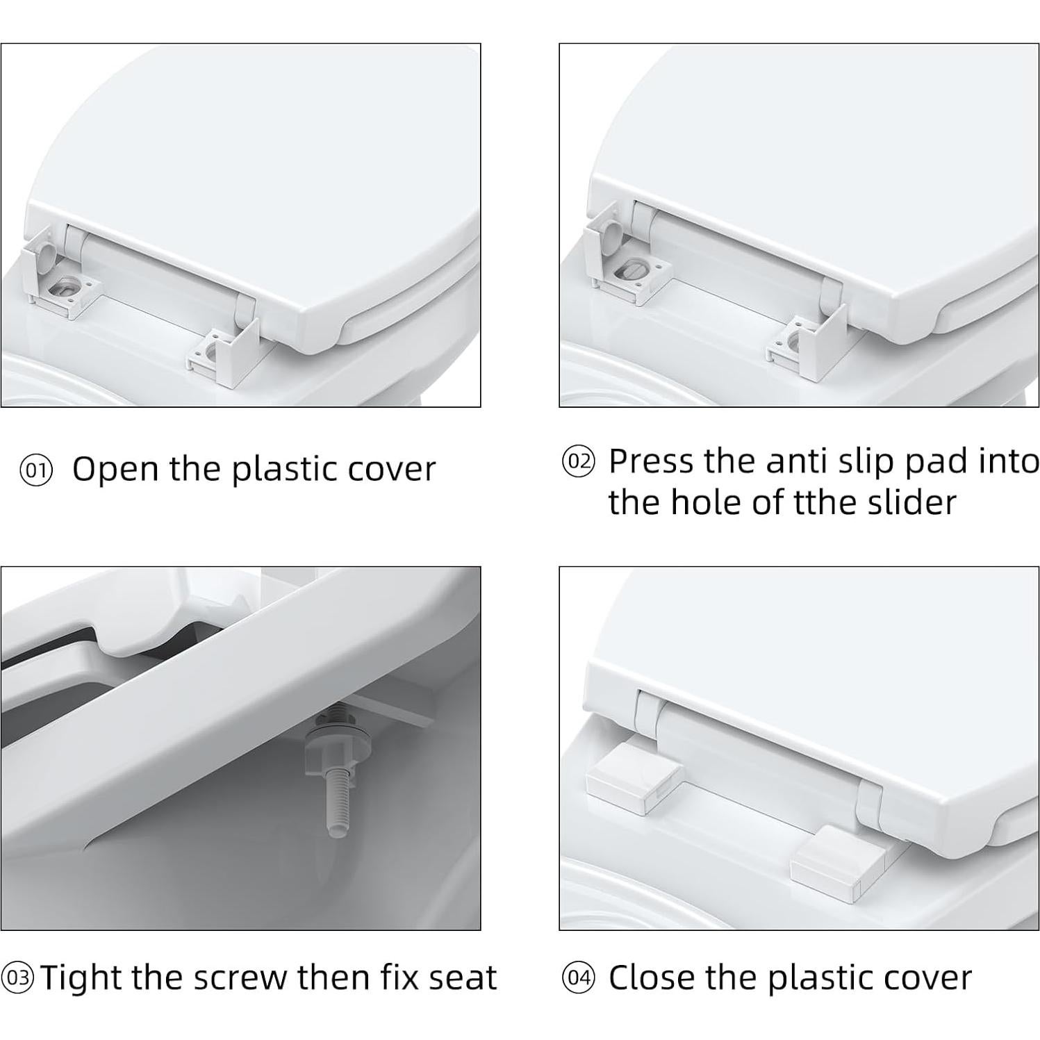 Asiento de Inodoro Redondo Homfan Blanco Liberación Rápida