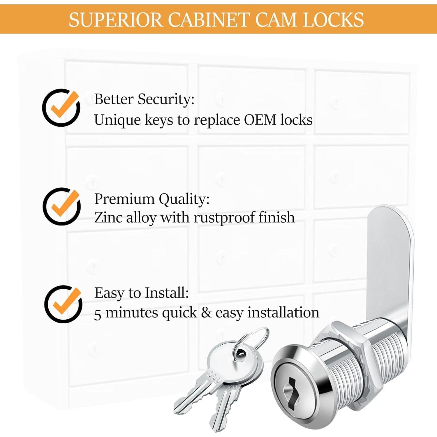 Cerradura de Cámara Zzbety para Gabinete 30mm con Llave Igual