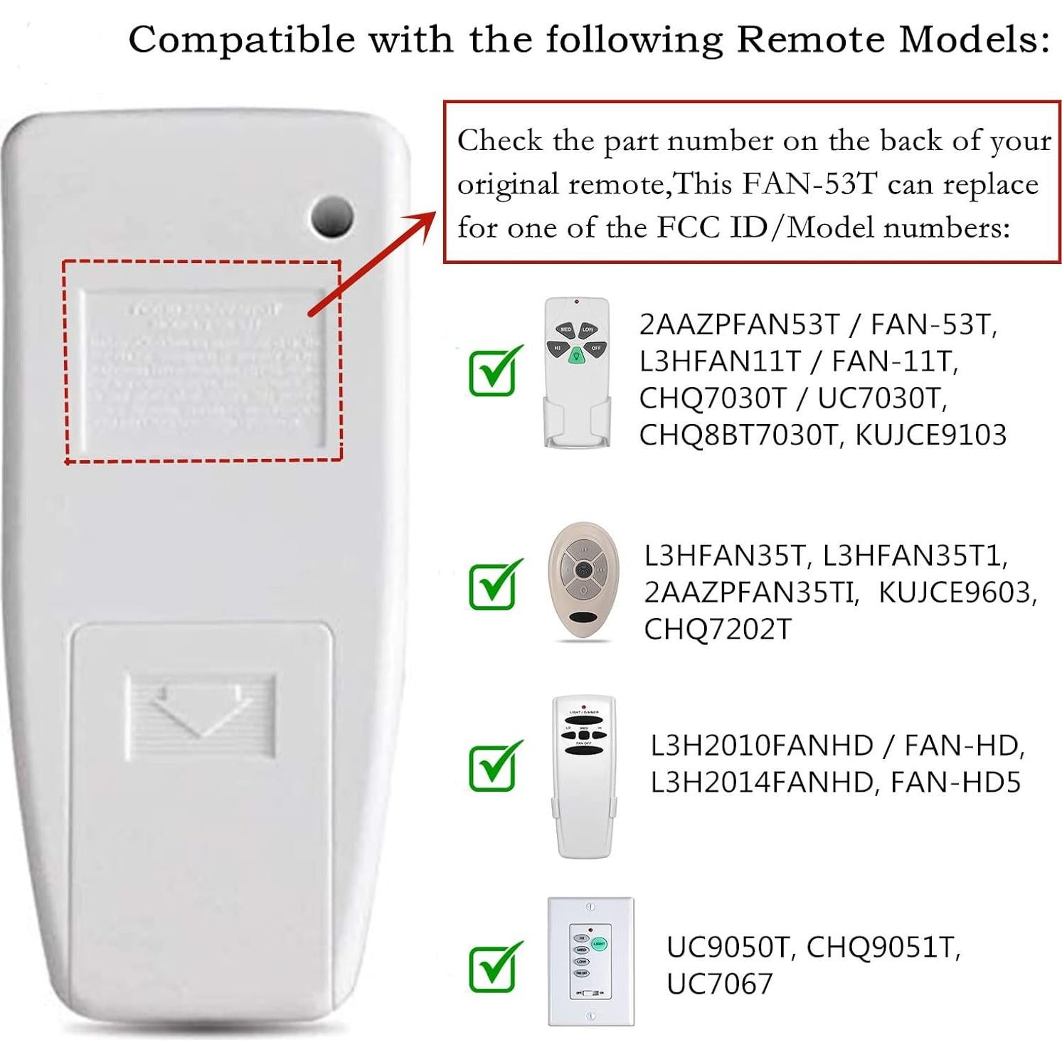 Control Remoto FAN-53T para Ventilador de Techo Breeze Bay