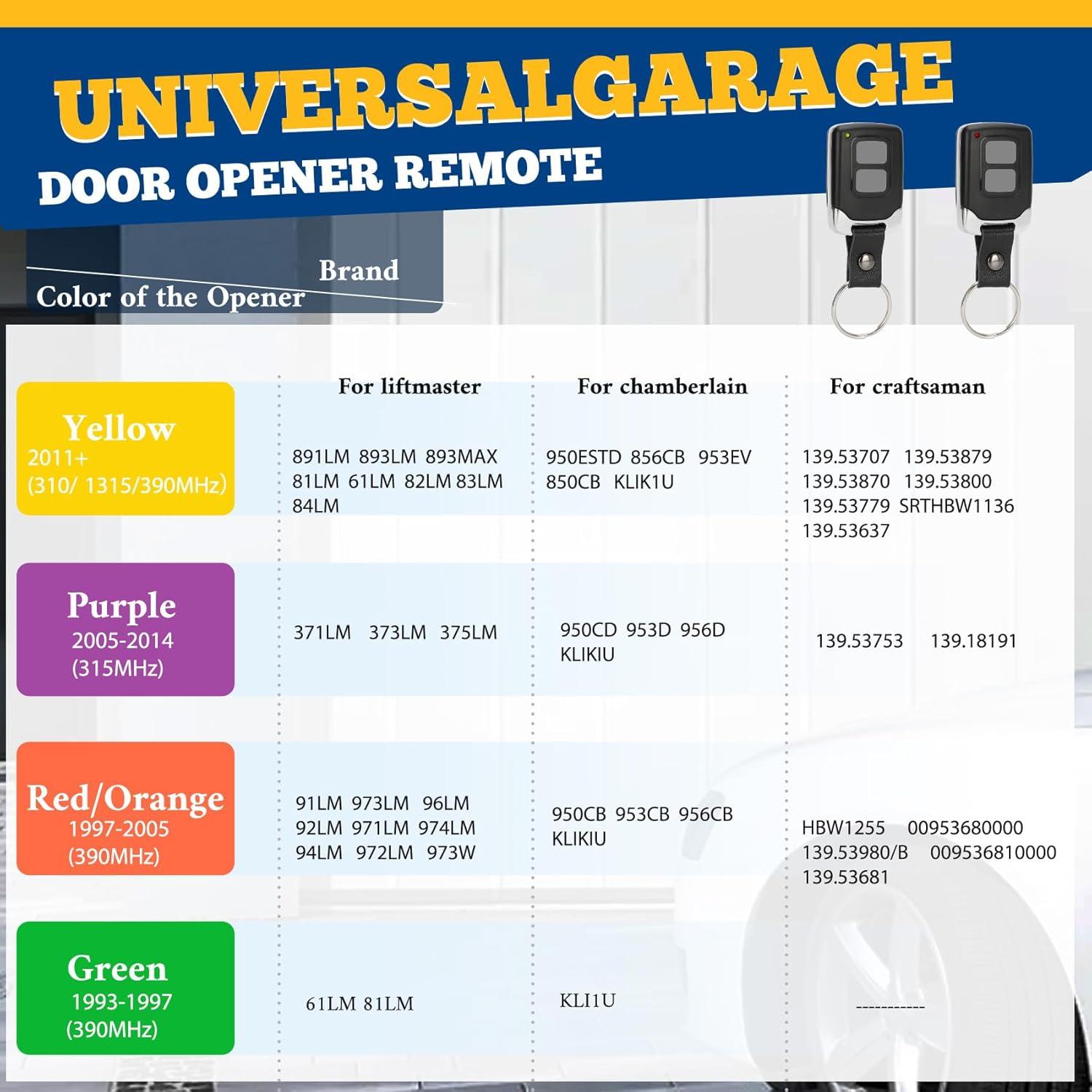 Control Remoto de Puerta de Garaje Werhoo 893max 891lm 893lm