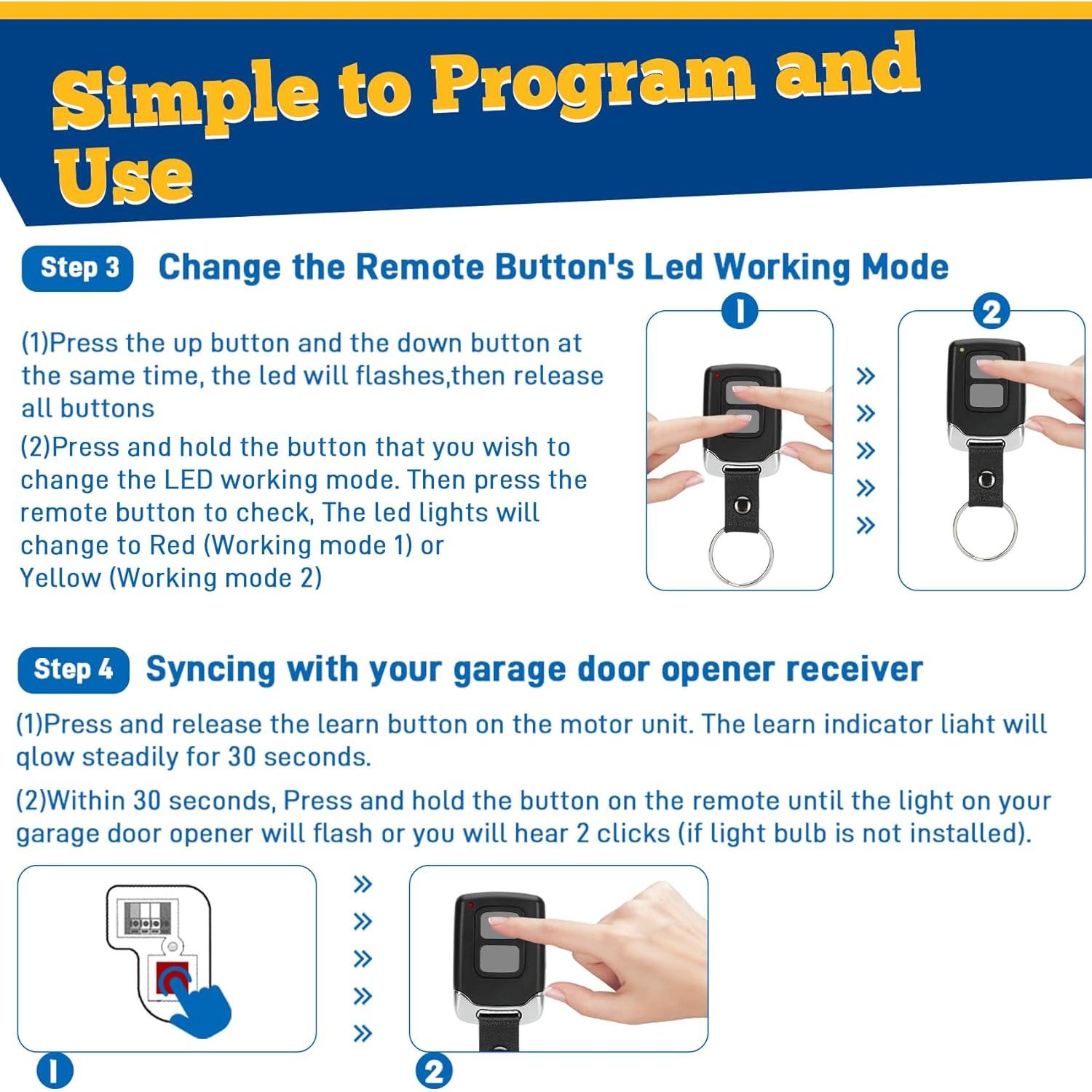 Control Remoto de Puerta de Garaje Werhoo 893max 891lm 893lm