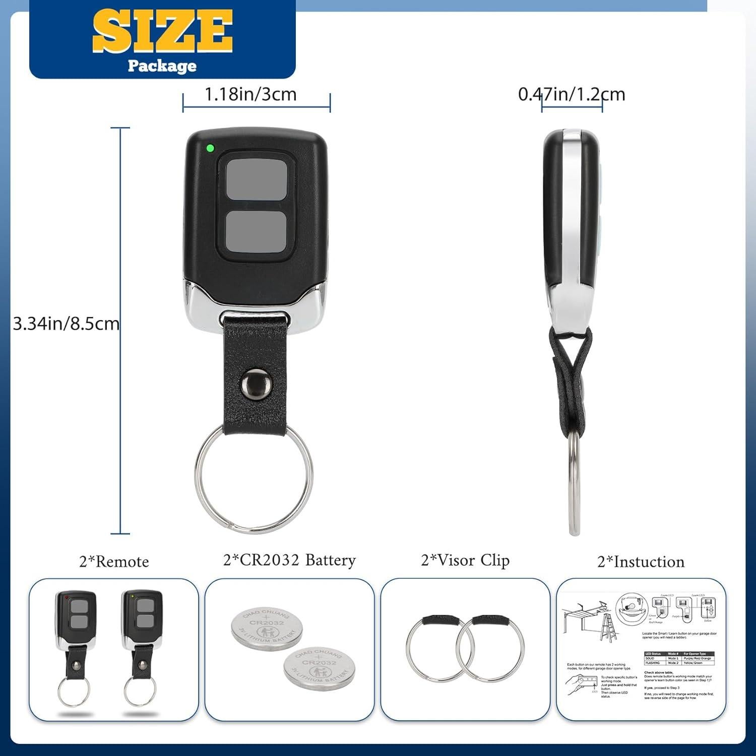Control Remoto de Puerta de Garaje Werhoo 893max 891lm 893lm