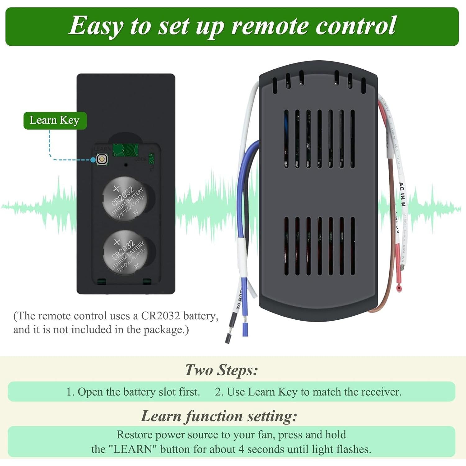 Kit Control Remoto Ventilador Techo COREBAY WiFi 3 Velocidades