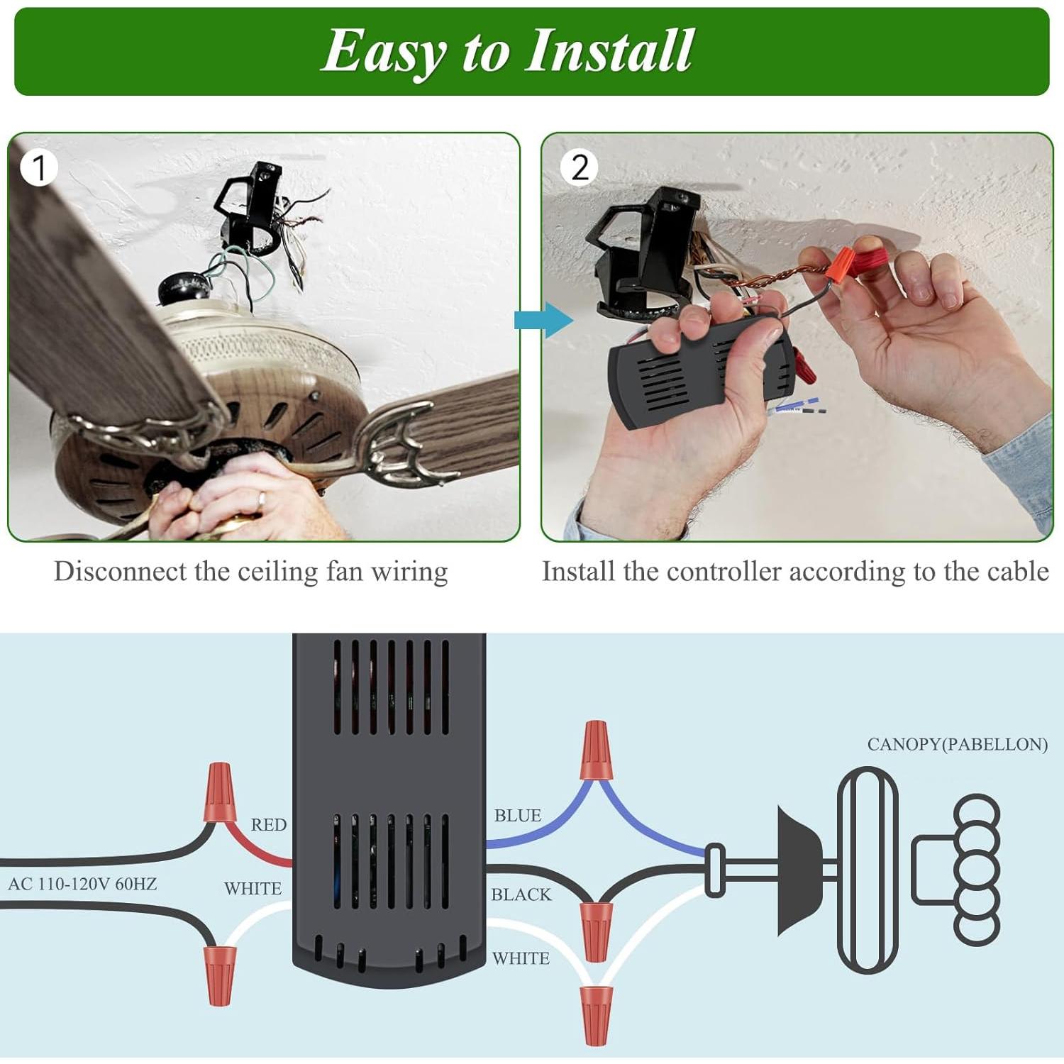 Kit Control Remoto Ventilador Techo COREBAY WiFi 3 Velocidades