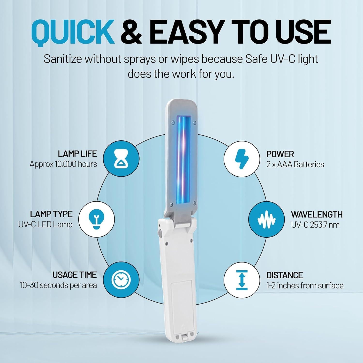 Varita Desinfectante UV Portátil Variedad Simple AB0024-WHA