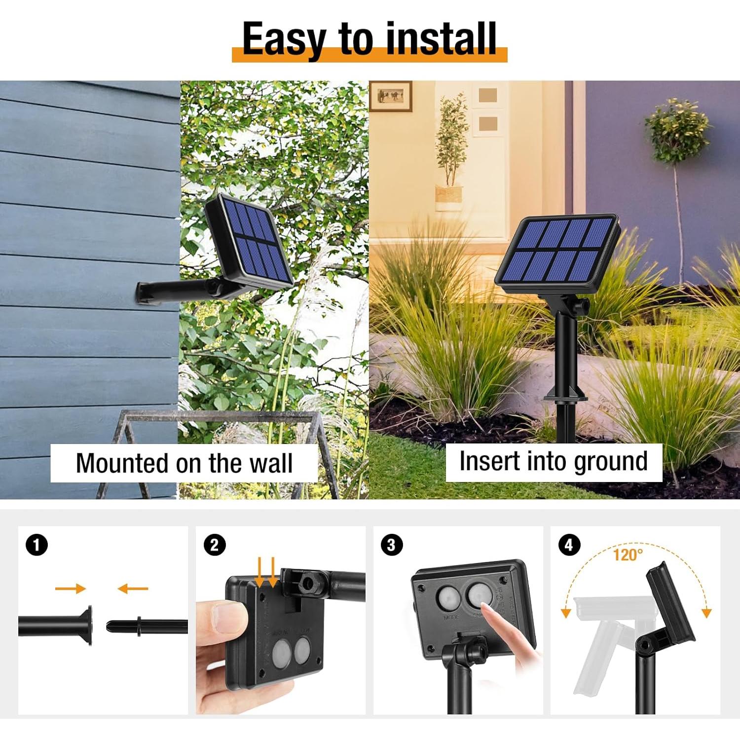 Luces de cadena solares Btfarm 160LED 20m 2 colores impermeables